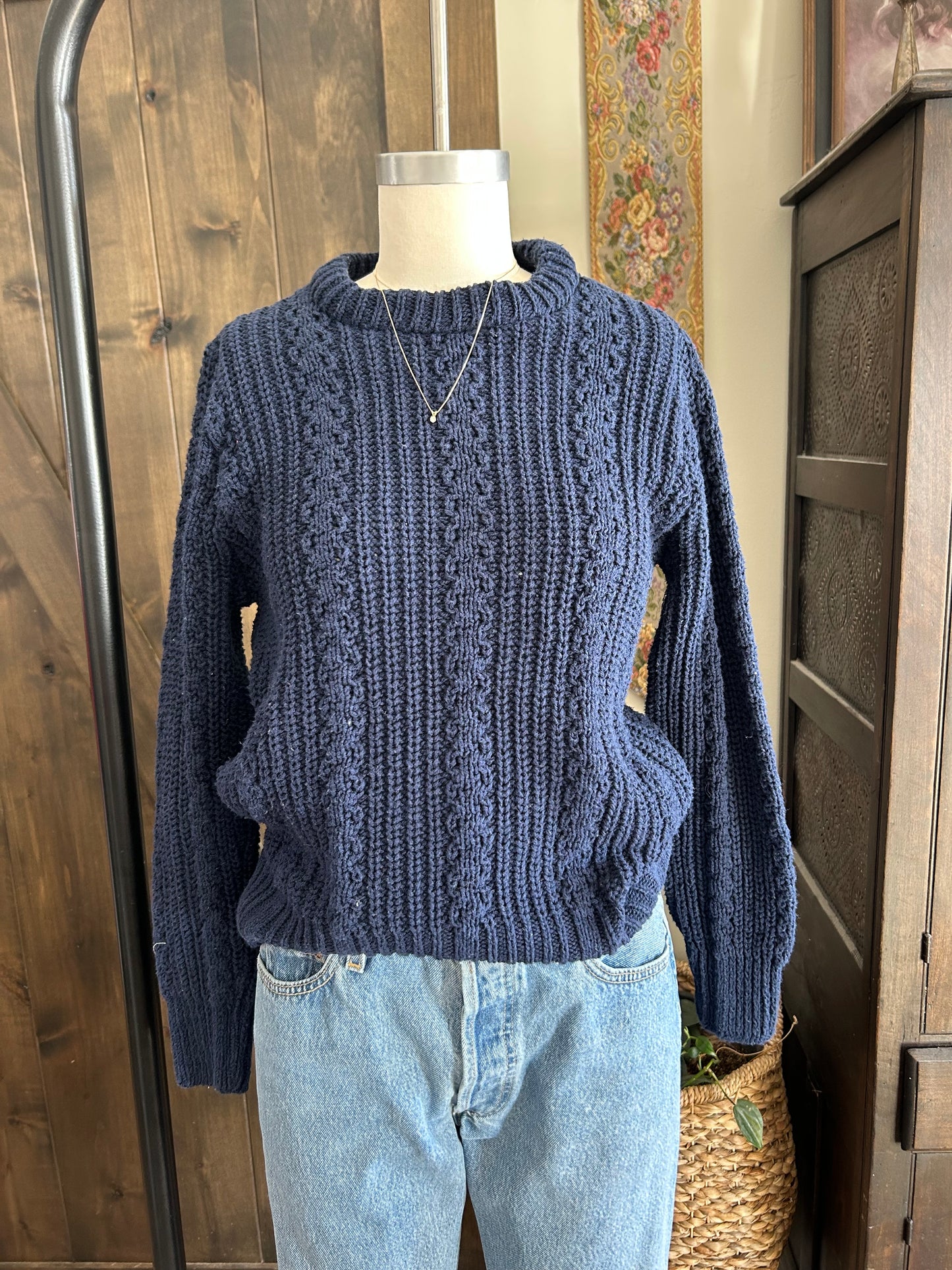 Vintage 70’s LLBean cotton knit|navy