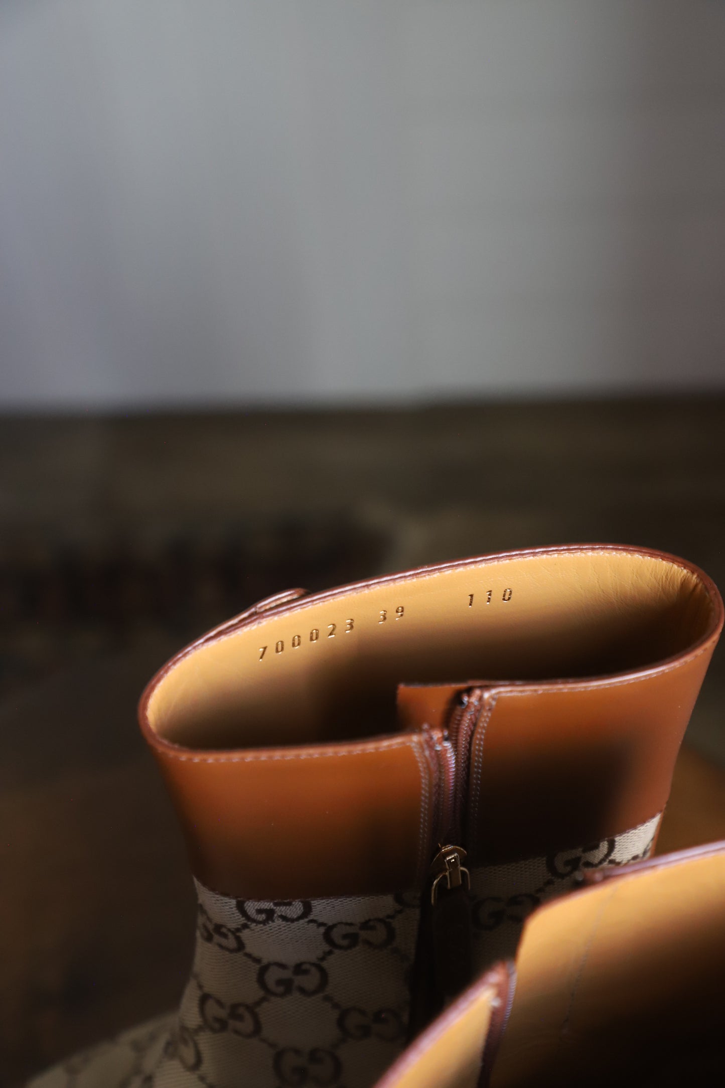 Gucci Canvas and Leather boots size 39