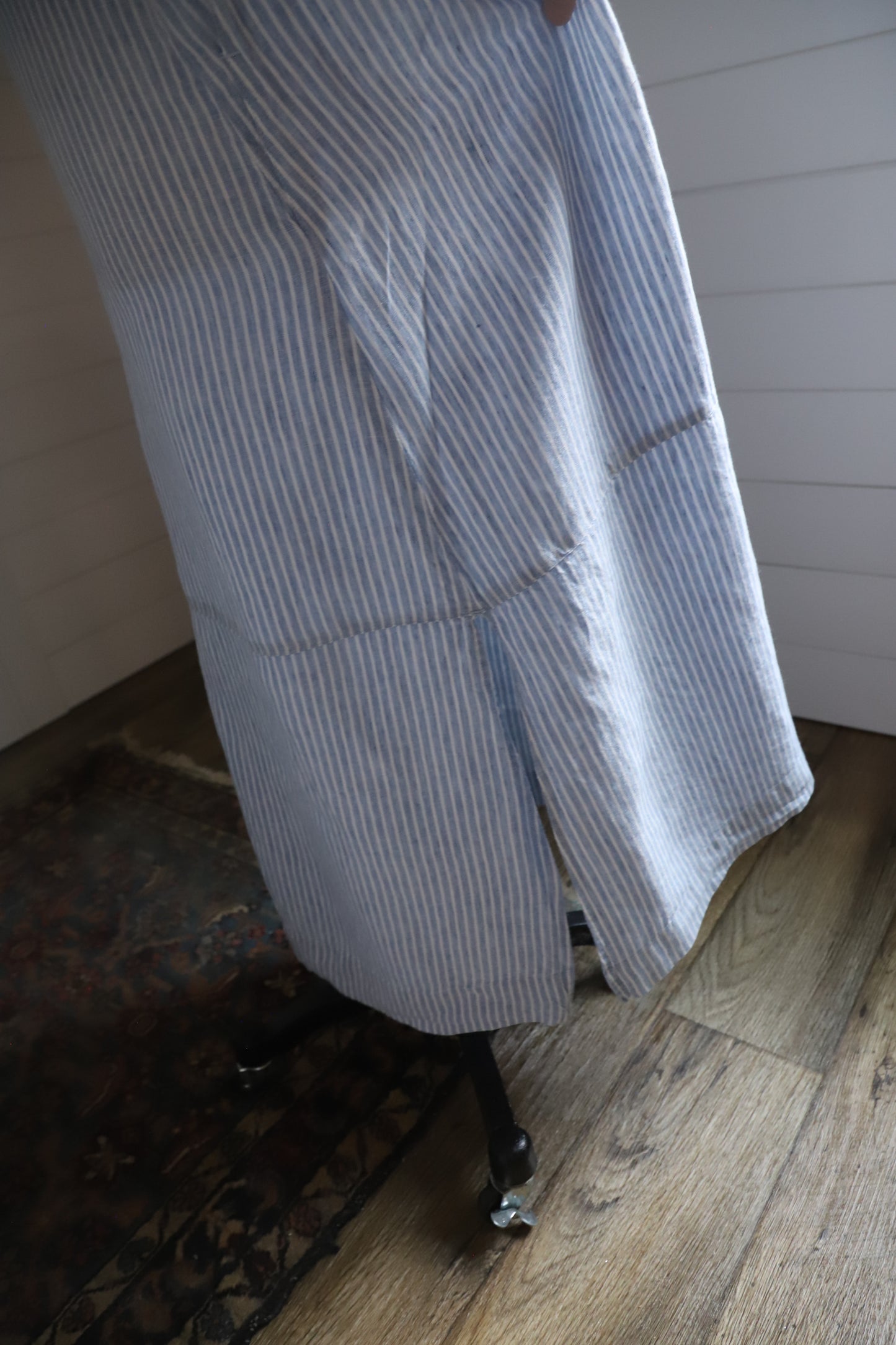 Poetry 100% linen striped dress size 8