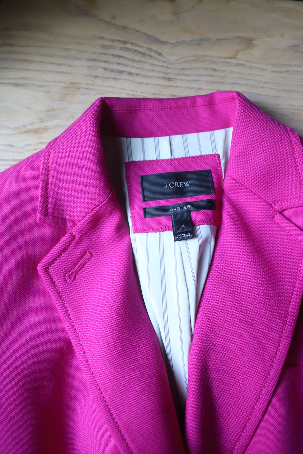 JCrew hot pink wool blazer size 4
