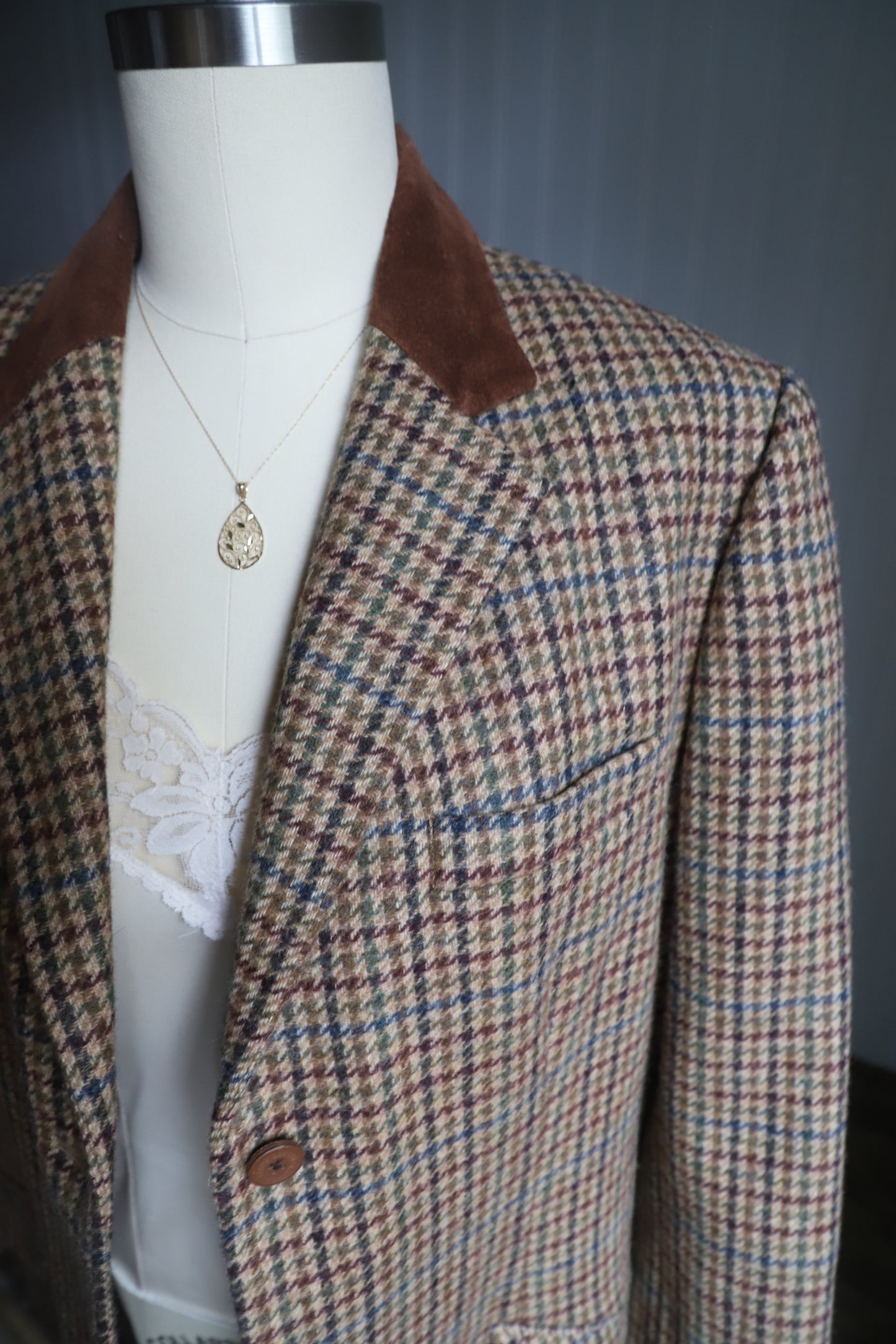 Vintage Ralph Lauren wool tweed blazer size 16