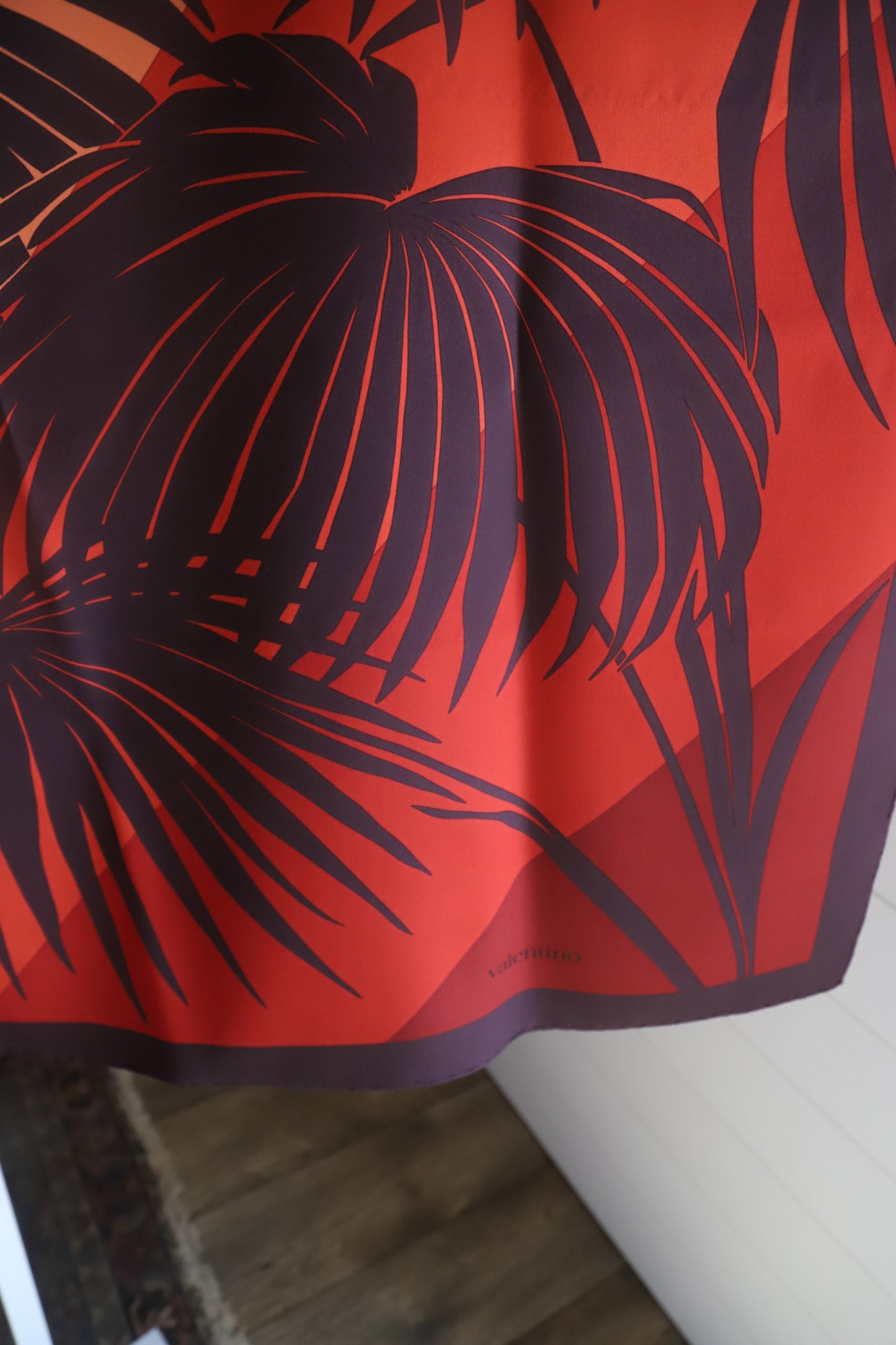 Valentino palm leaf Silk scarf