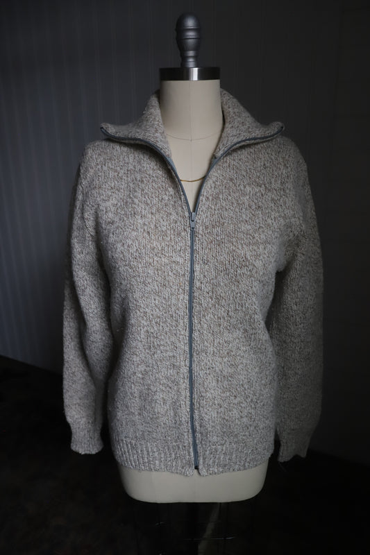 Vintage LLBean wool blend zip up sweater