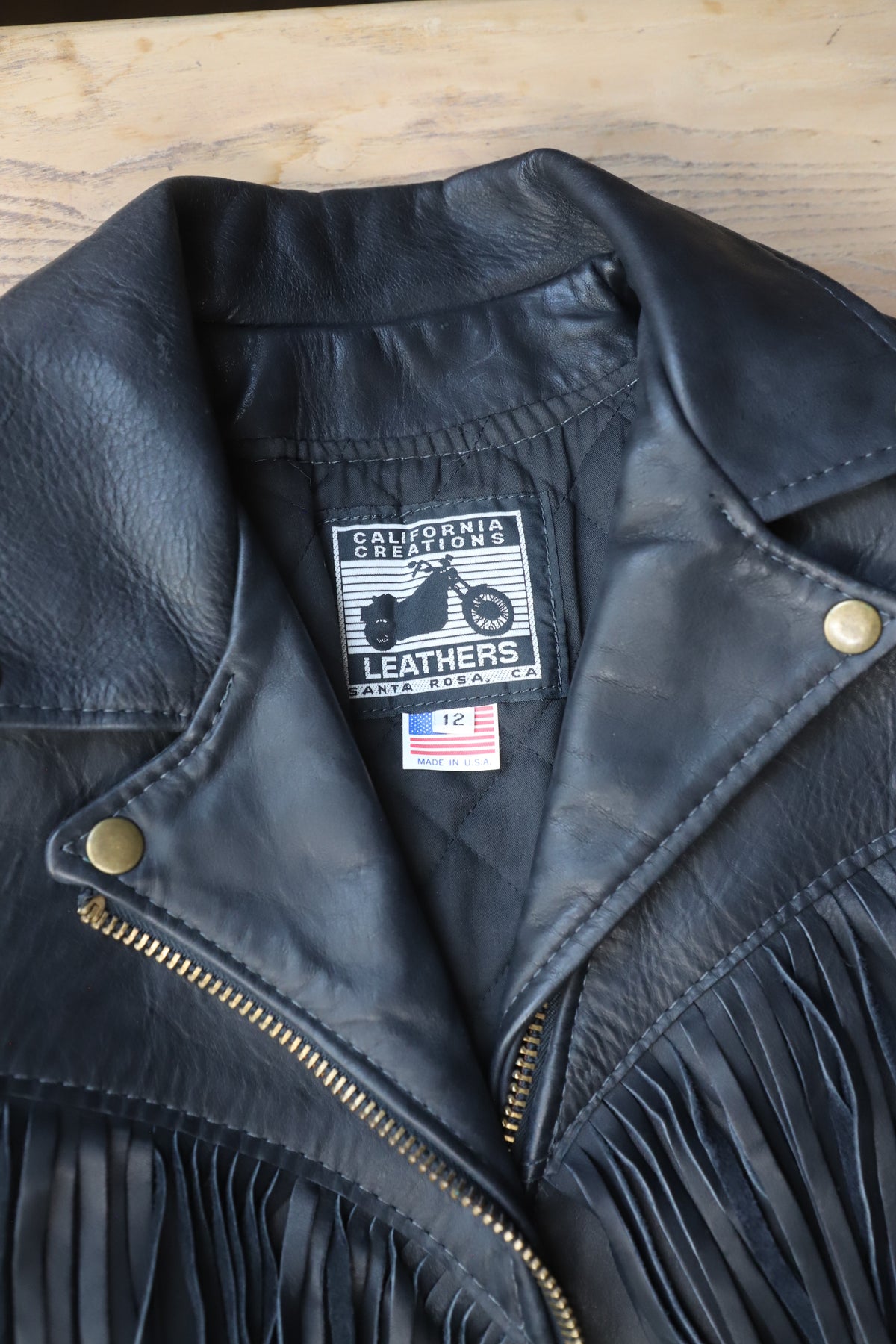 Vintage deadstock USA made leather jacket size 12