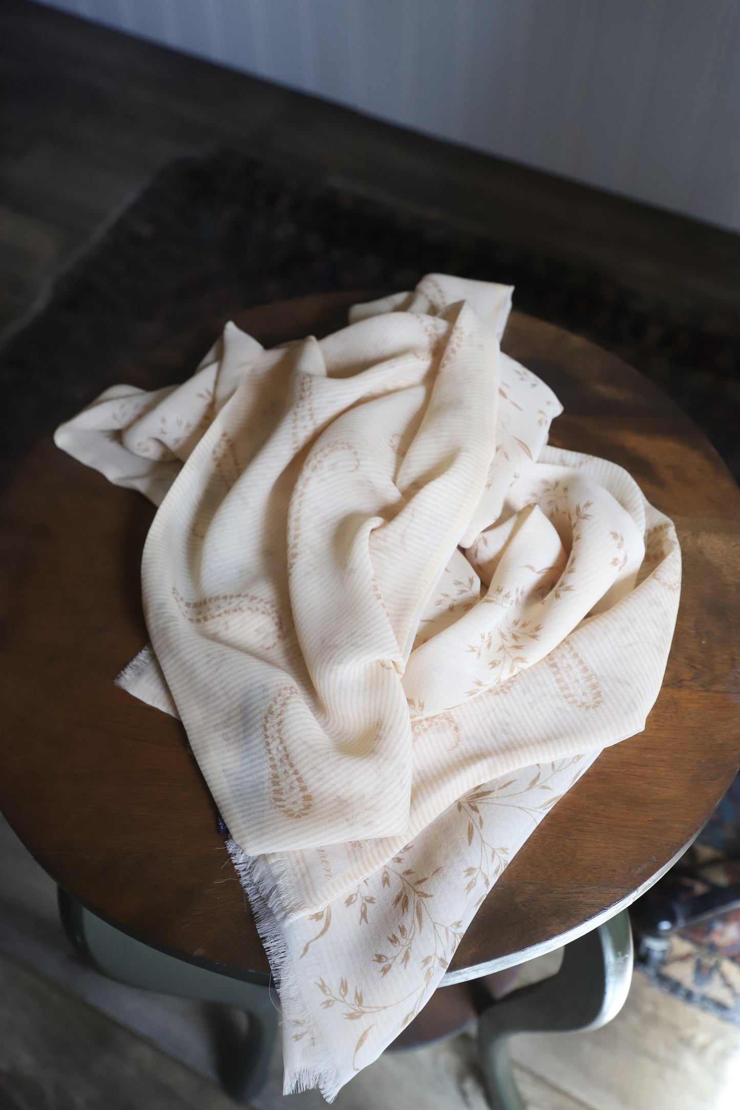 Ralph Lauren cream and paisley silk scarf