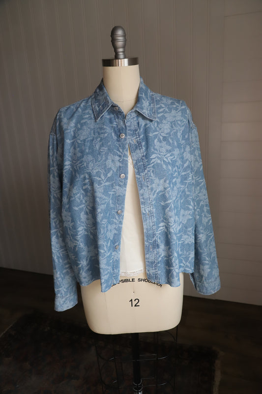 Rag and Bone floral cropped chambray size XL