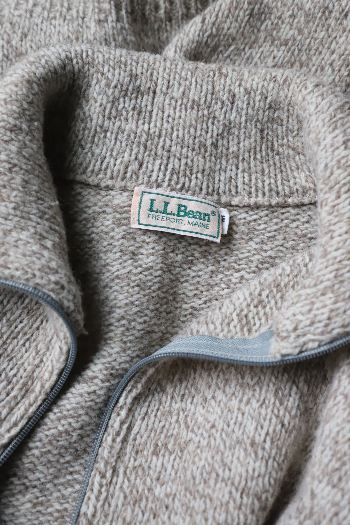 Vintage LLBean wool blend zip up sweater