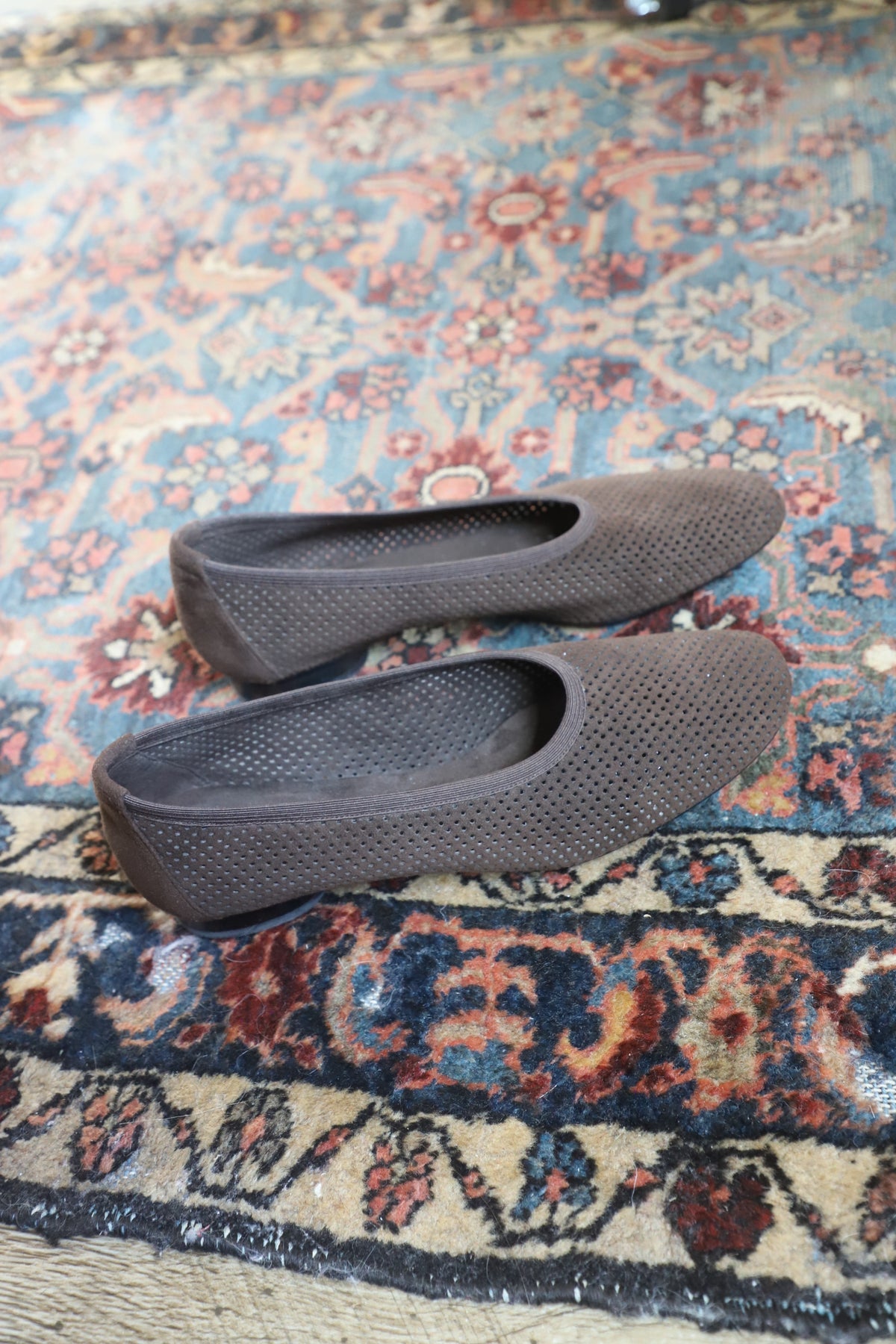 Stuart Weitzman brown perforated, small heel size 8.5
