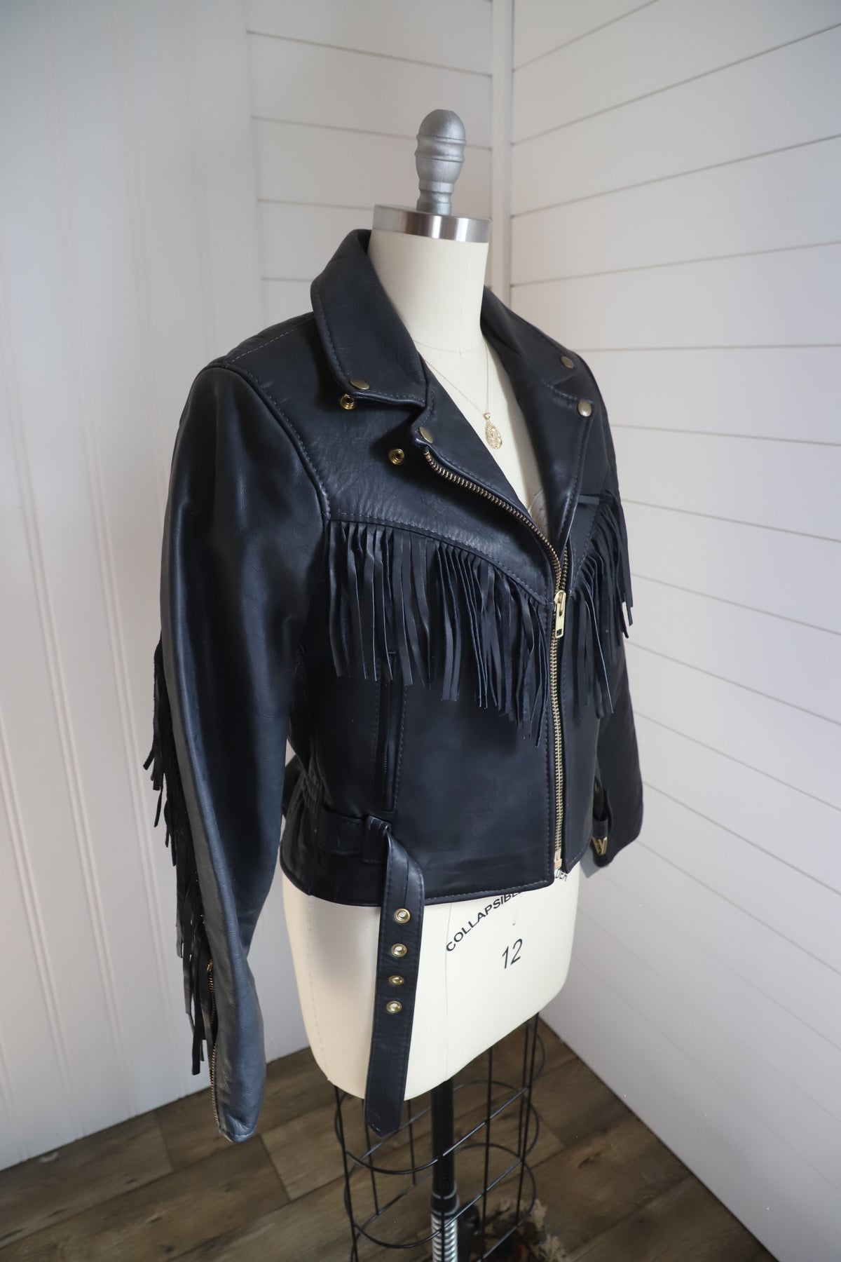 Vintage deadstock USA made leather jacket size 12