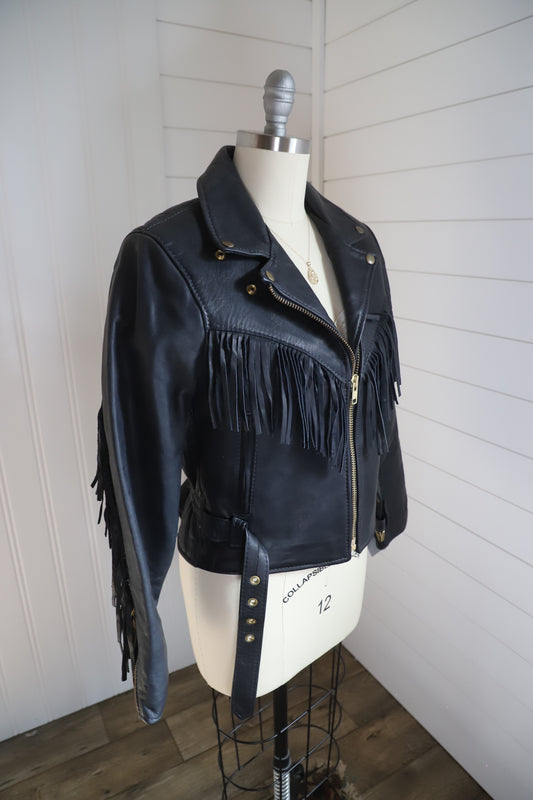 Vintage deadstock USA made leather jacket size 12
