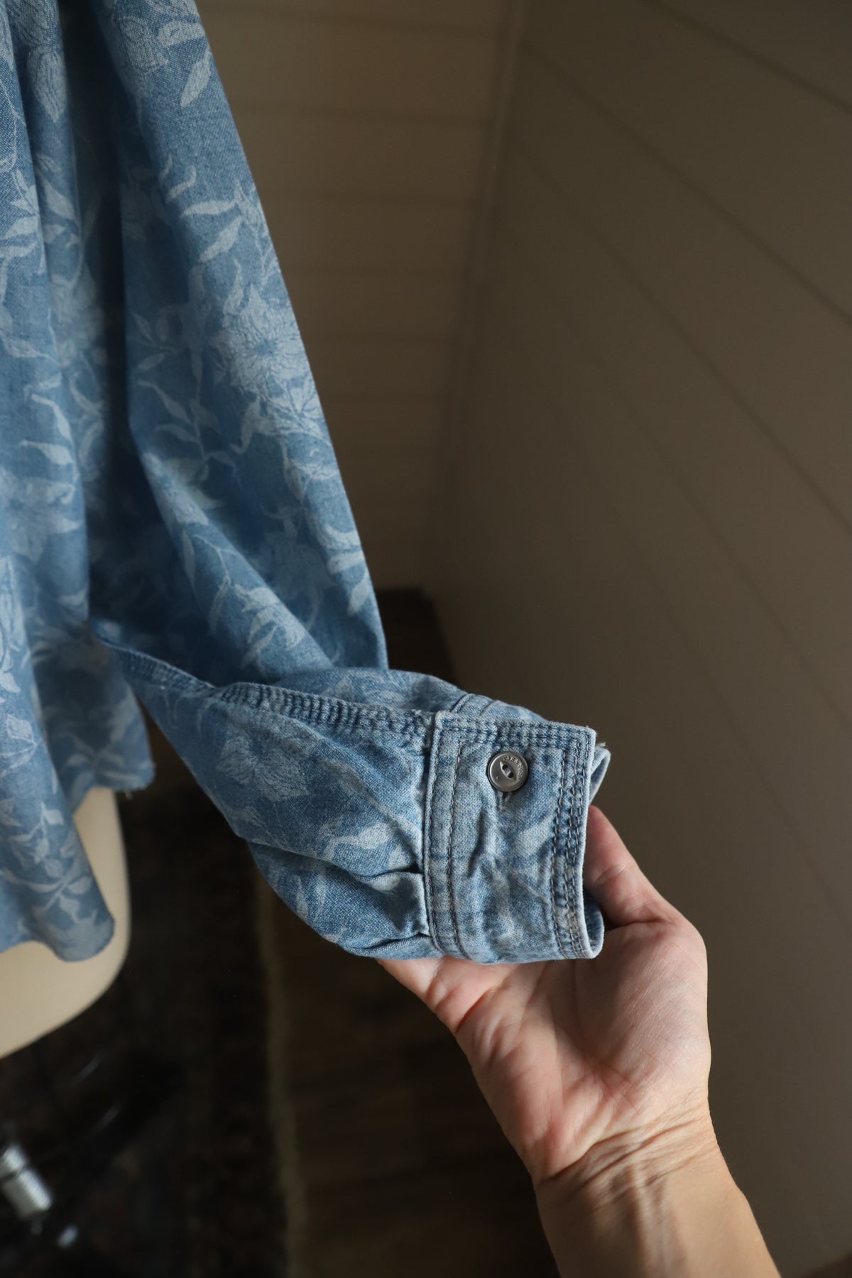 Rag and Bone floral cropped chambray size XL
