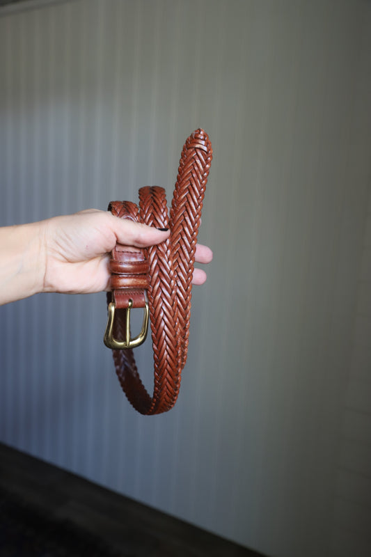 Plus Size woven leather belt