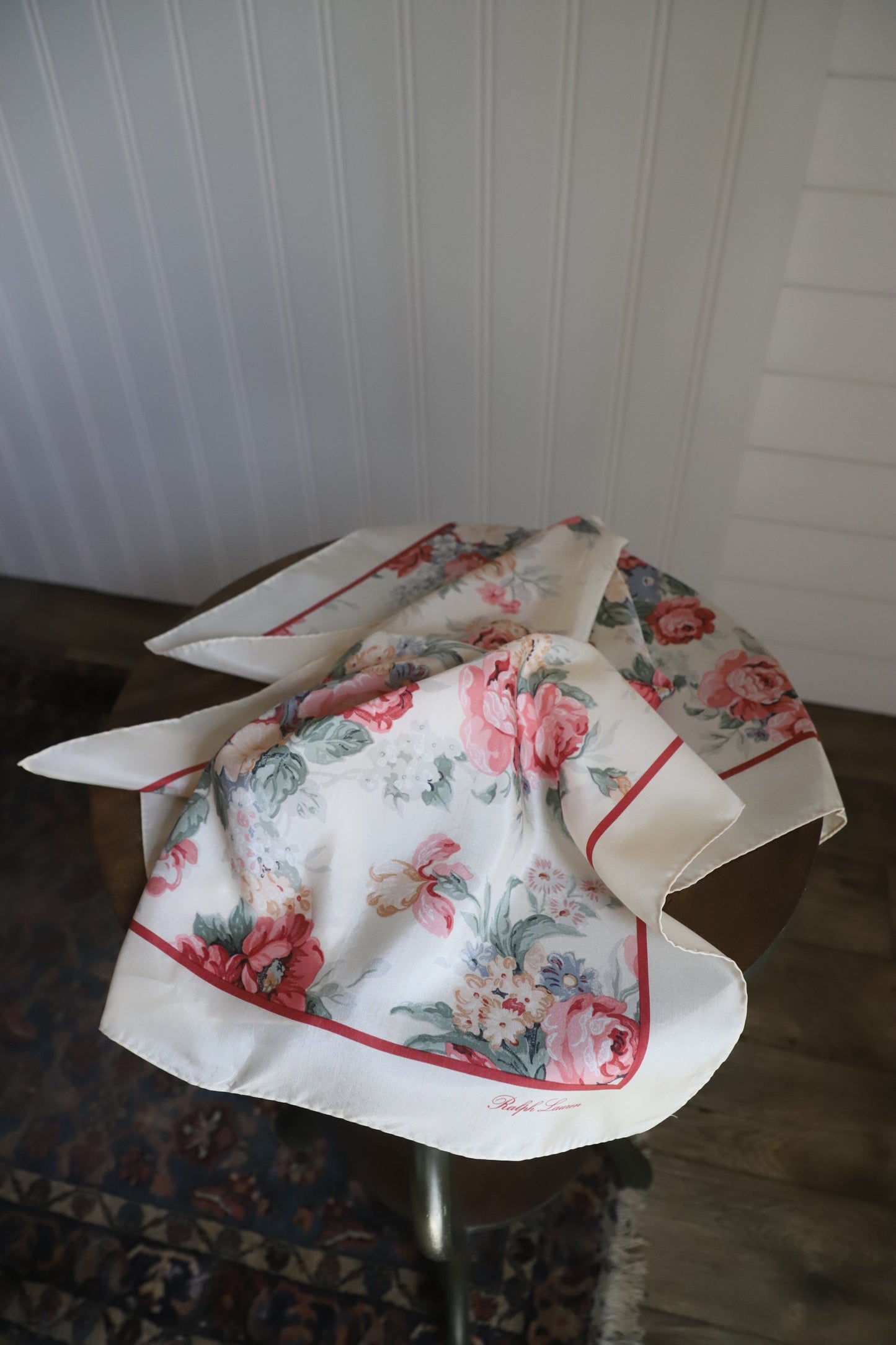 Ralph Lauren romantic floral silk scarf