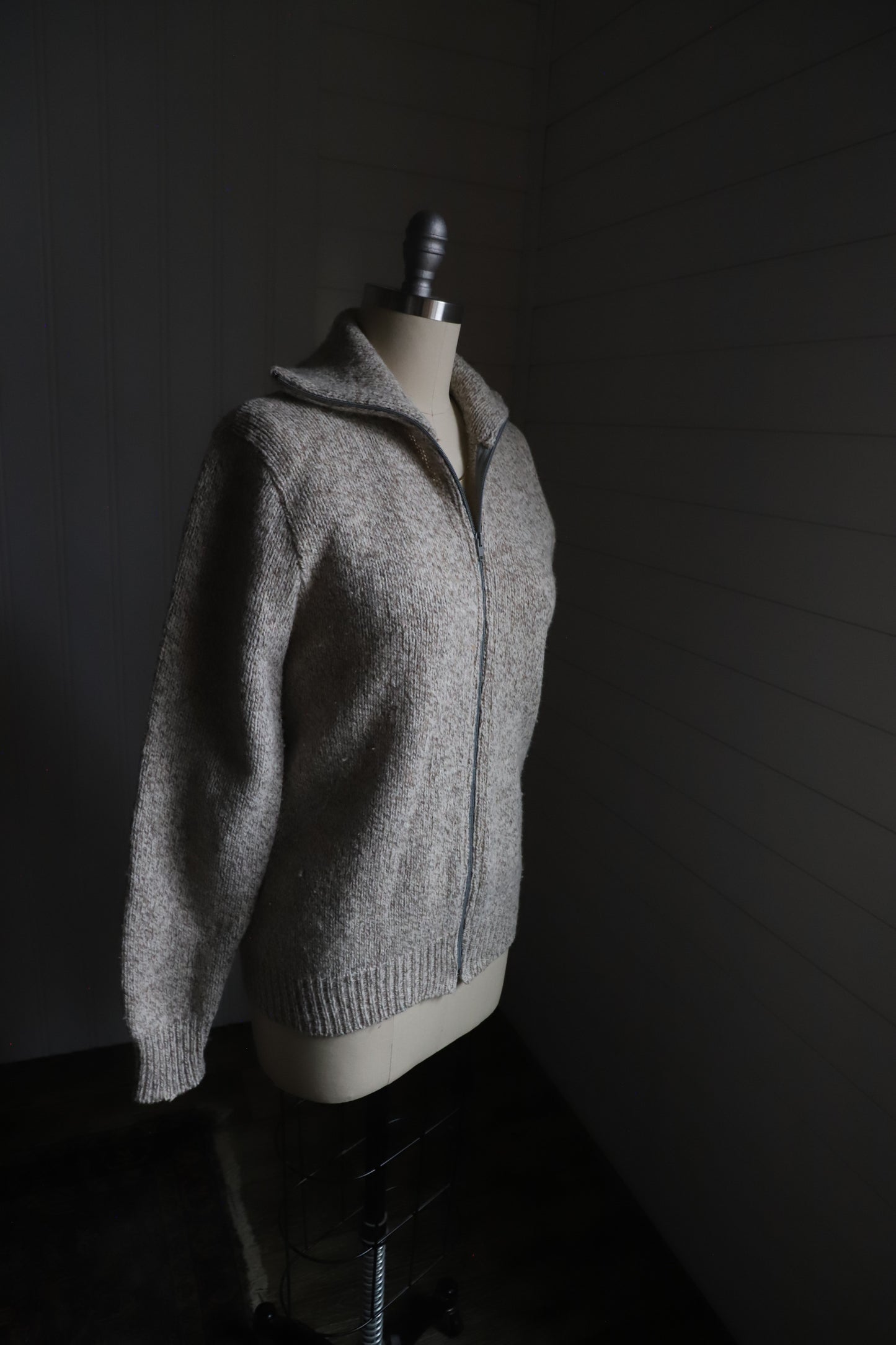 Vintage LLBean wool blend zip up sweater