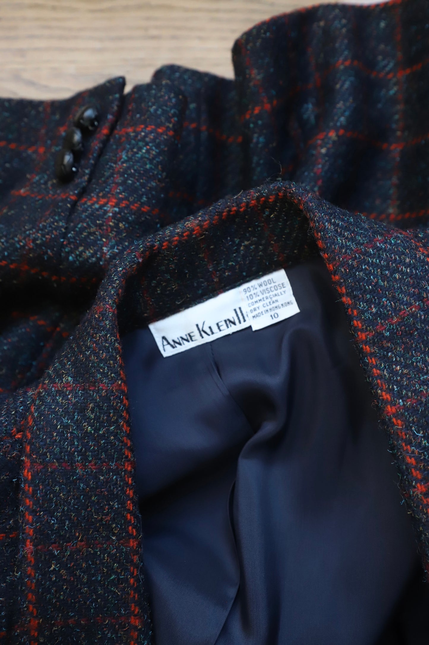 Vintage Anne Klein wool blend blazer size 10