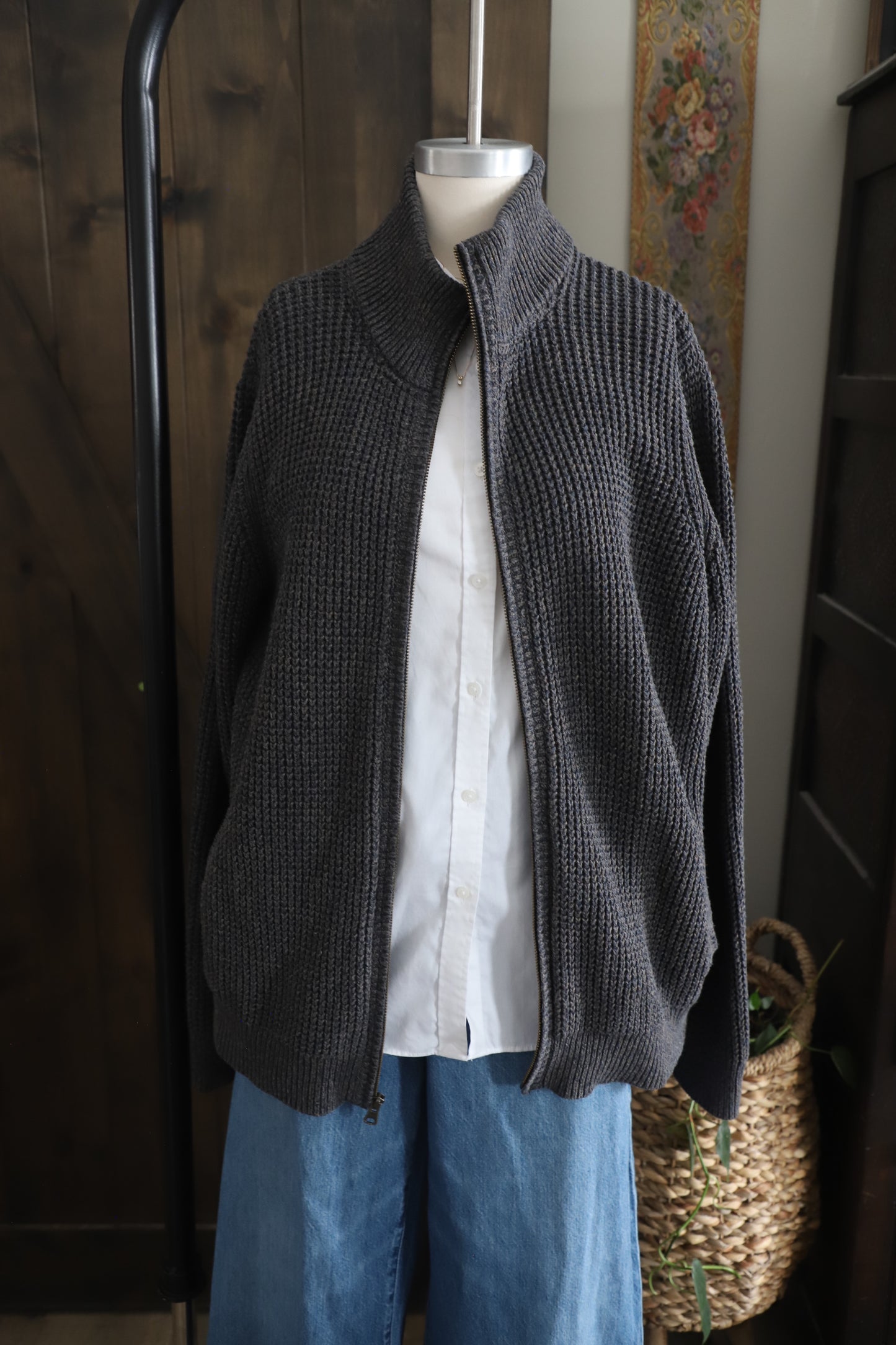 LLBean organic cotton sweater, size L