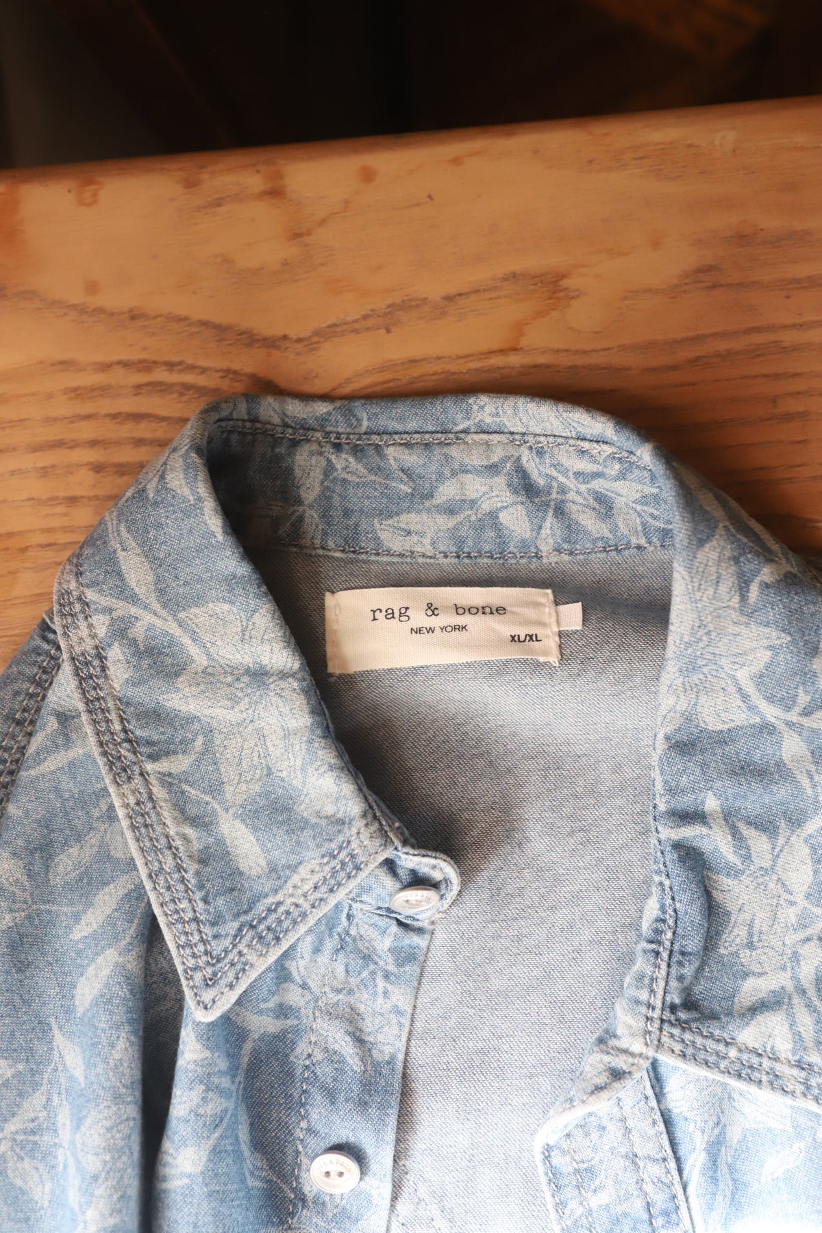 Rag and Bone floral cropped chambray size XL