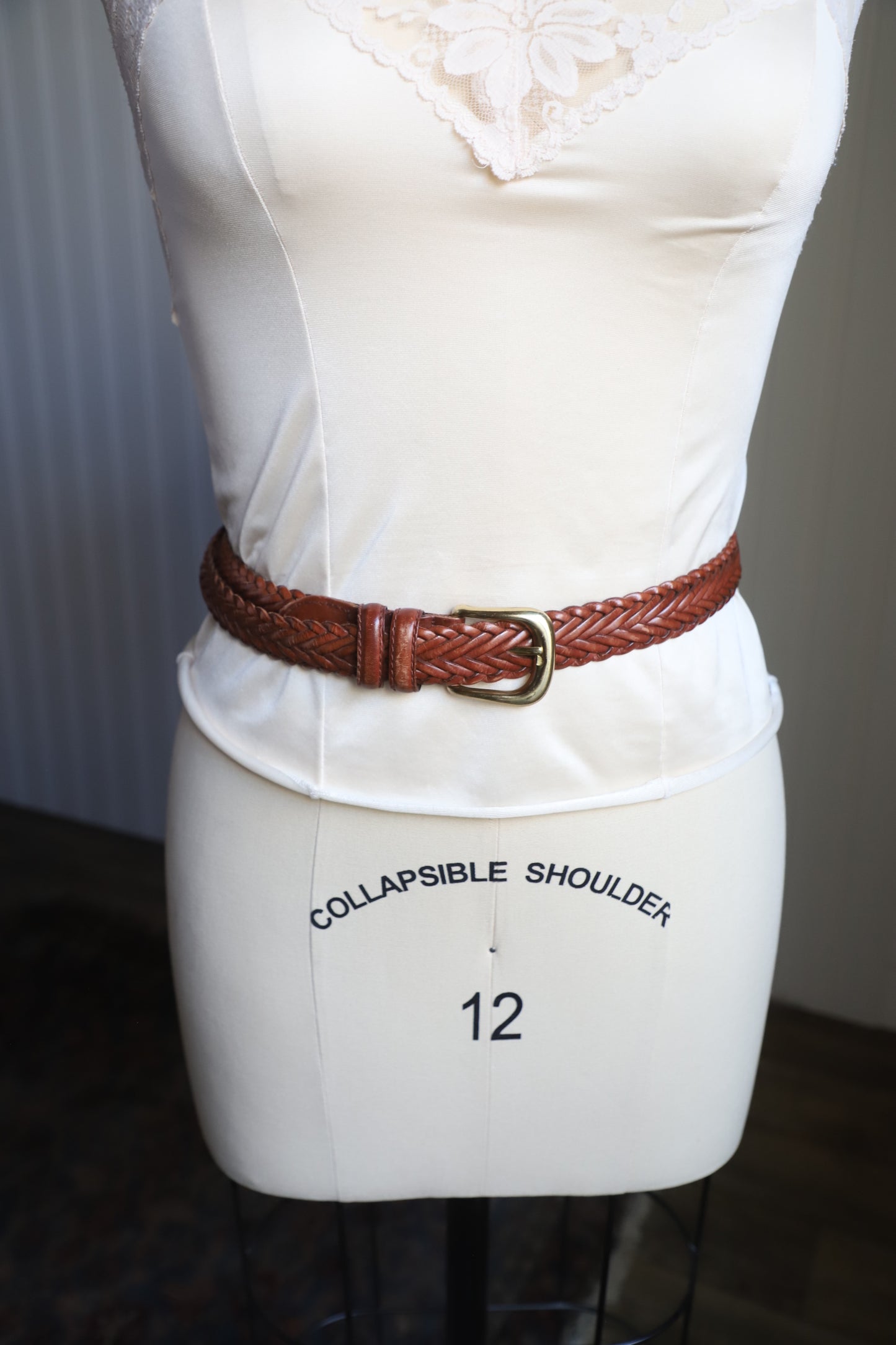 Plus Size woven leather belt