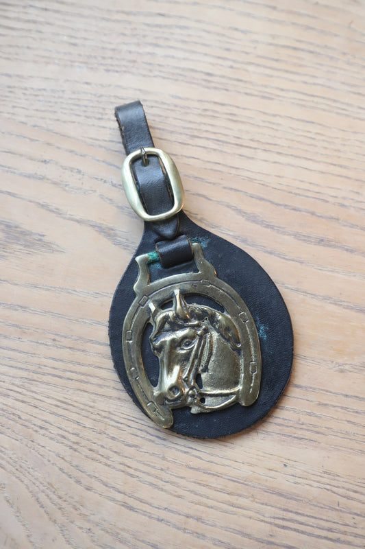 Vintage Saddle medallion on leather