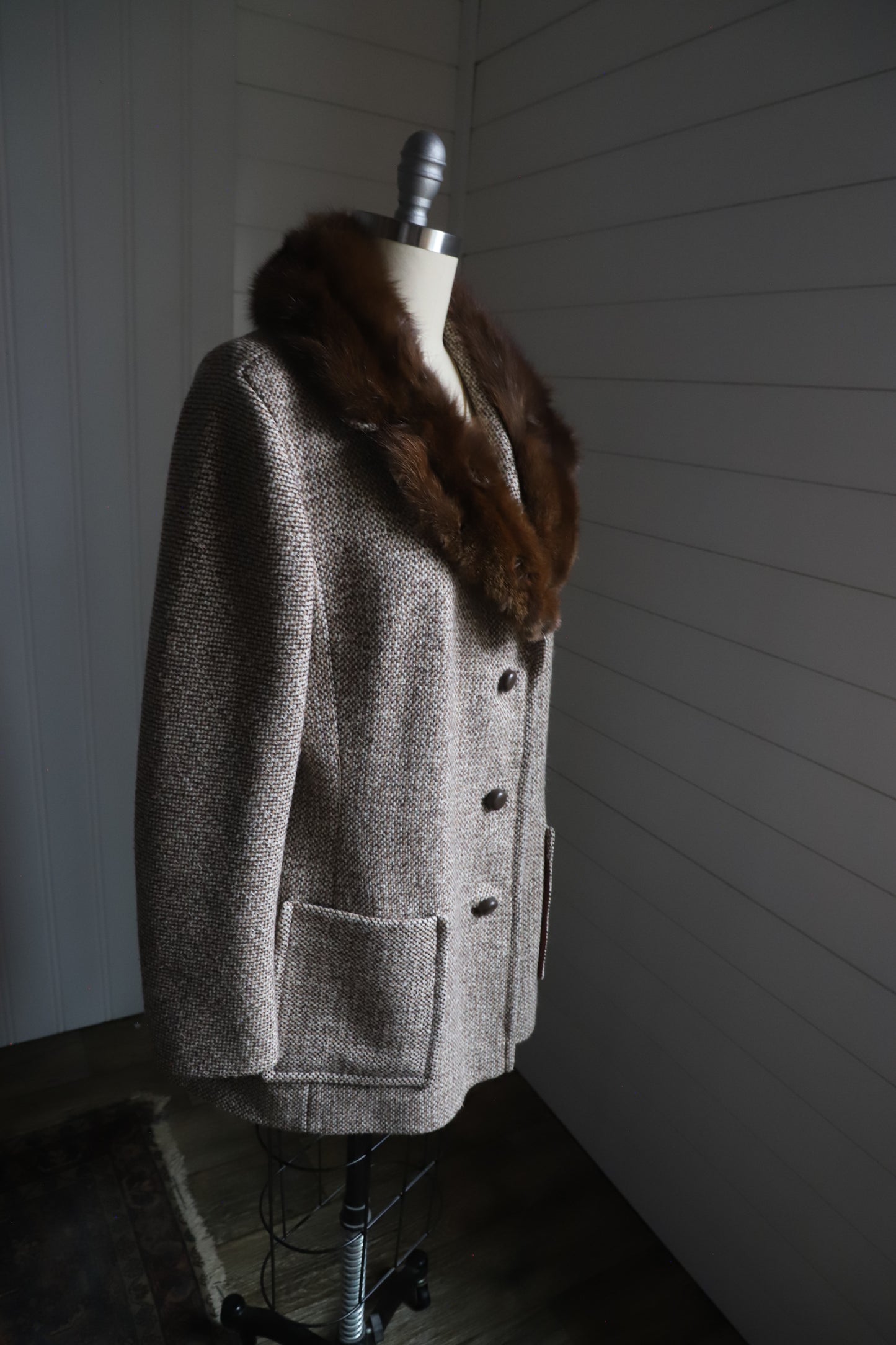 Vintage Lawson coat with real fur collar