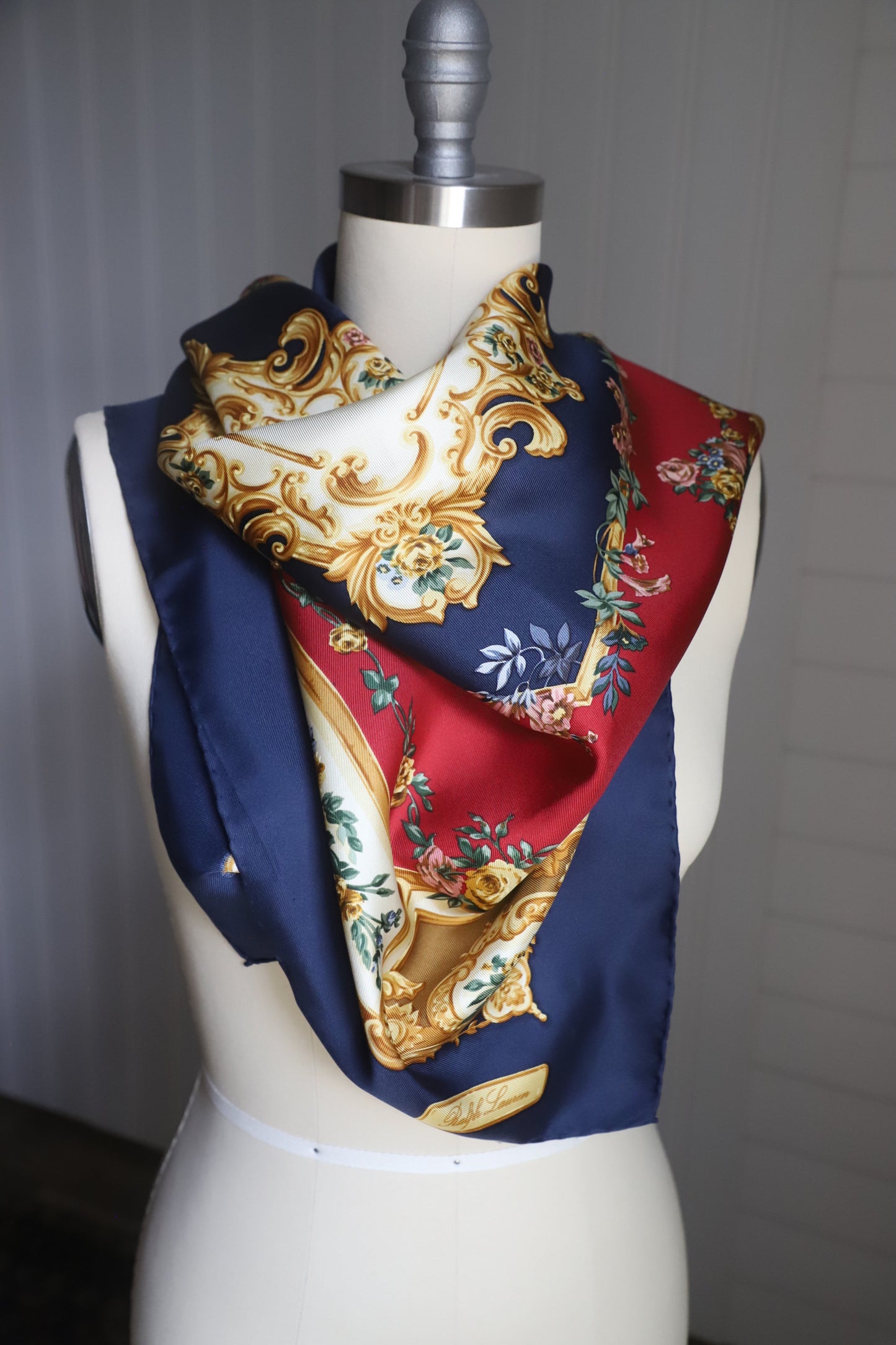 Ralph Lauren large silk floral scarf
