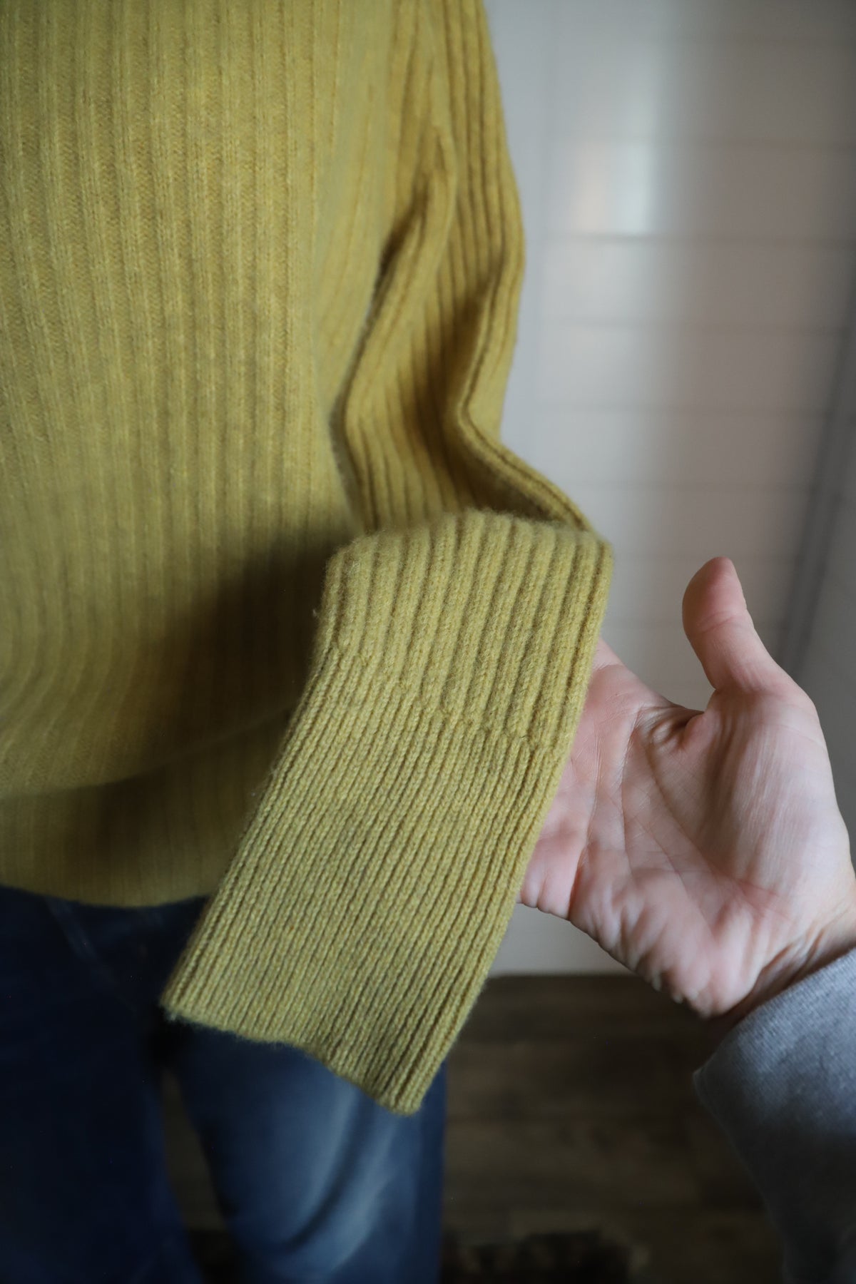 100% merino wool knit, chartreuse!