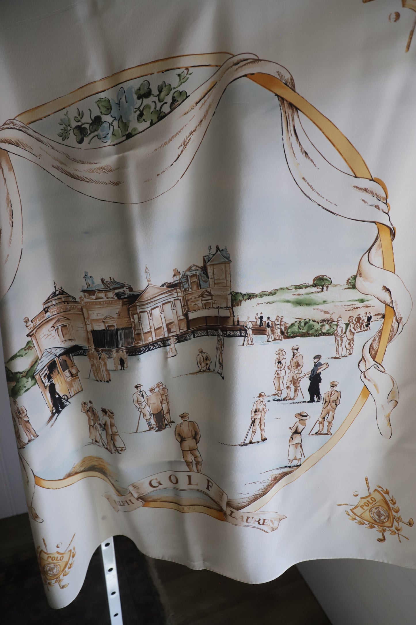 Vintage Polo Ralph Lauren silk golf scarf