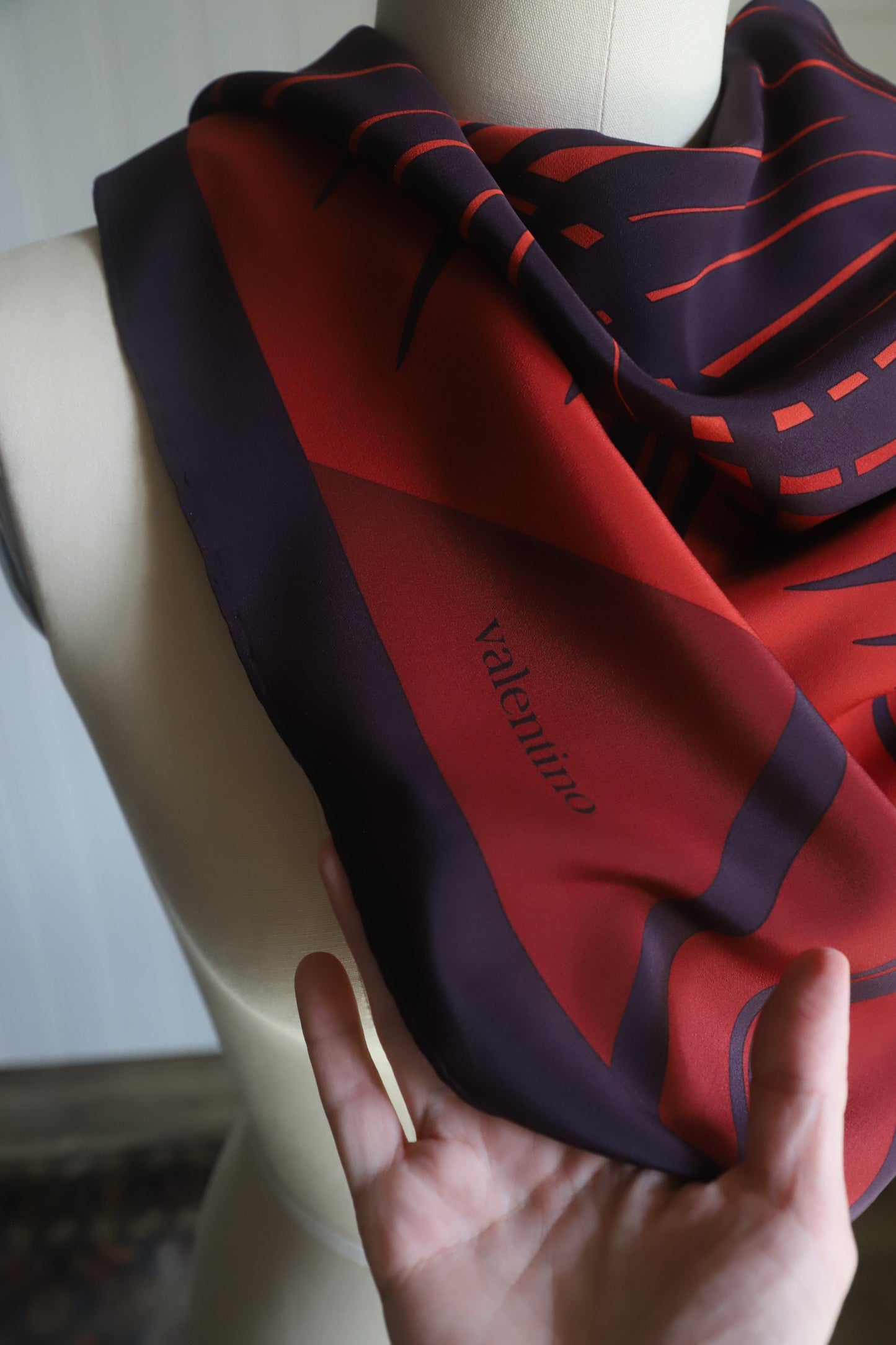Valentino palm leaf Silk scarf