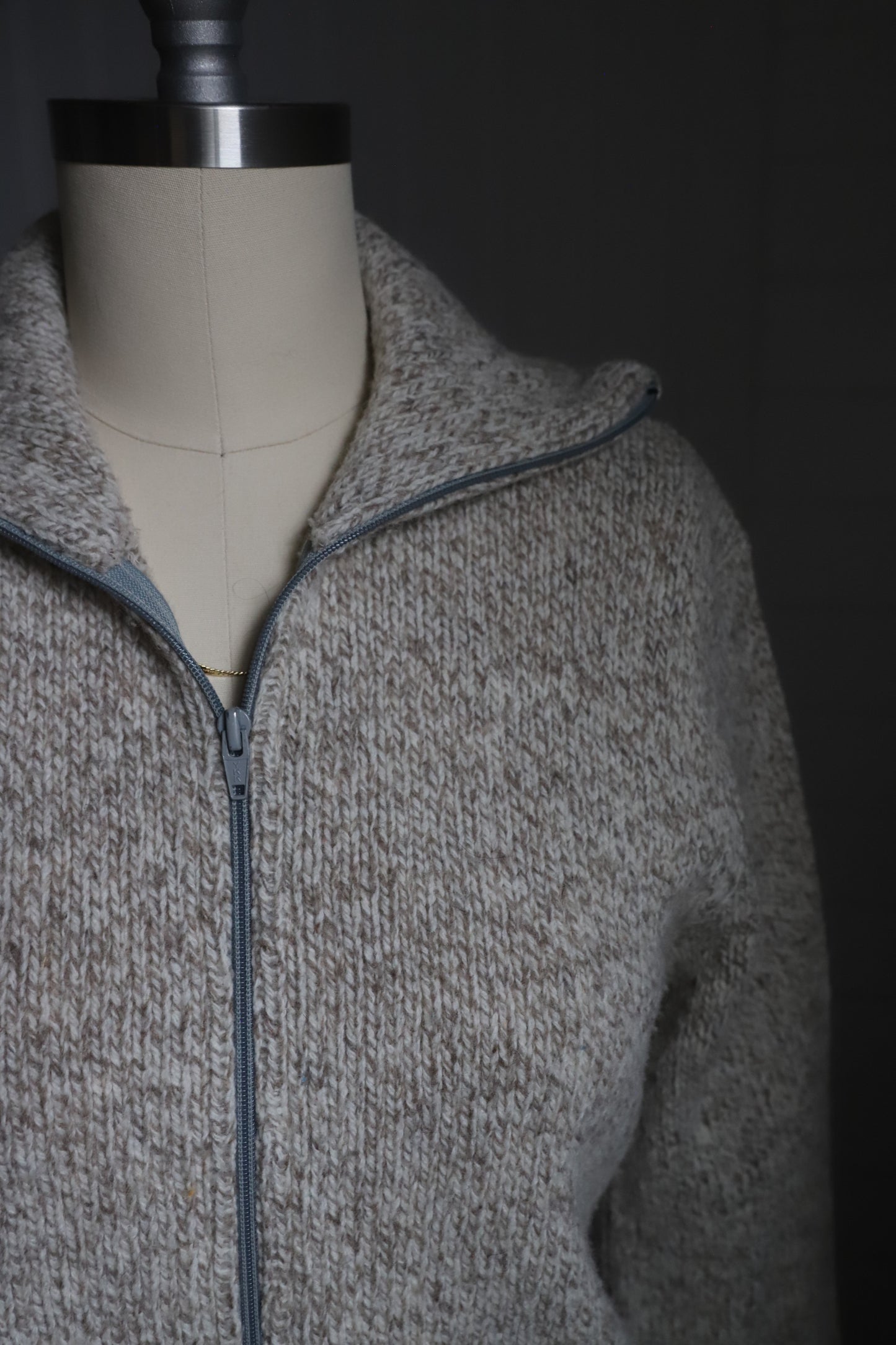 Vintage LLBean wool blend zip up sweater