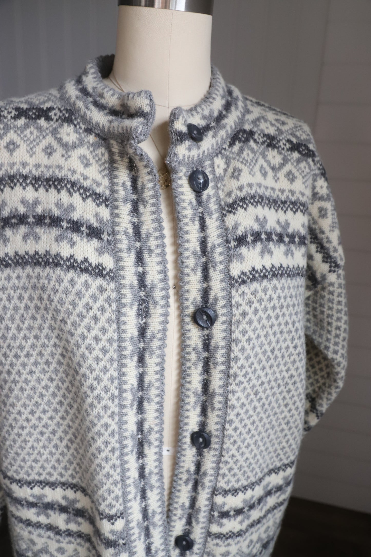 Vintage handmade wool button up cardigan