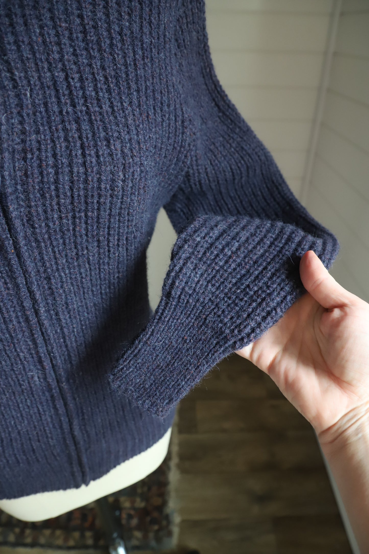 Vintage wool blend zip up cardigan