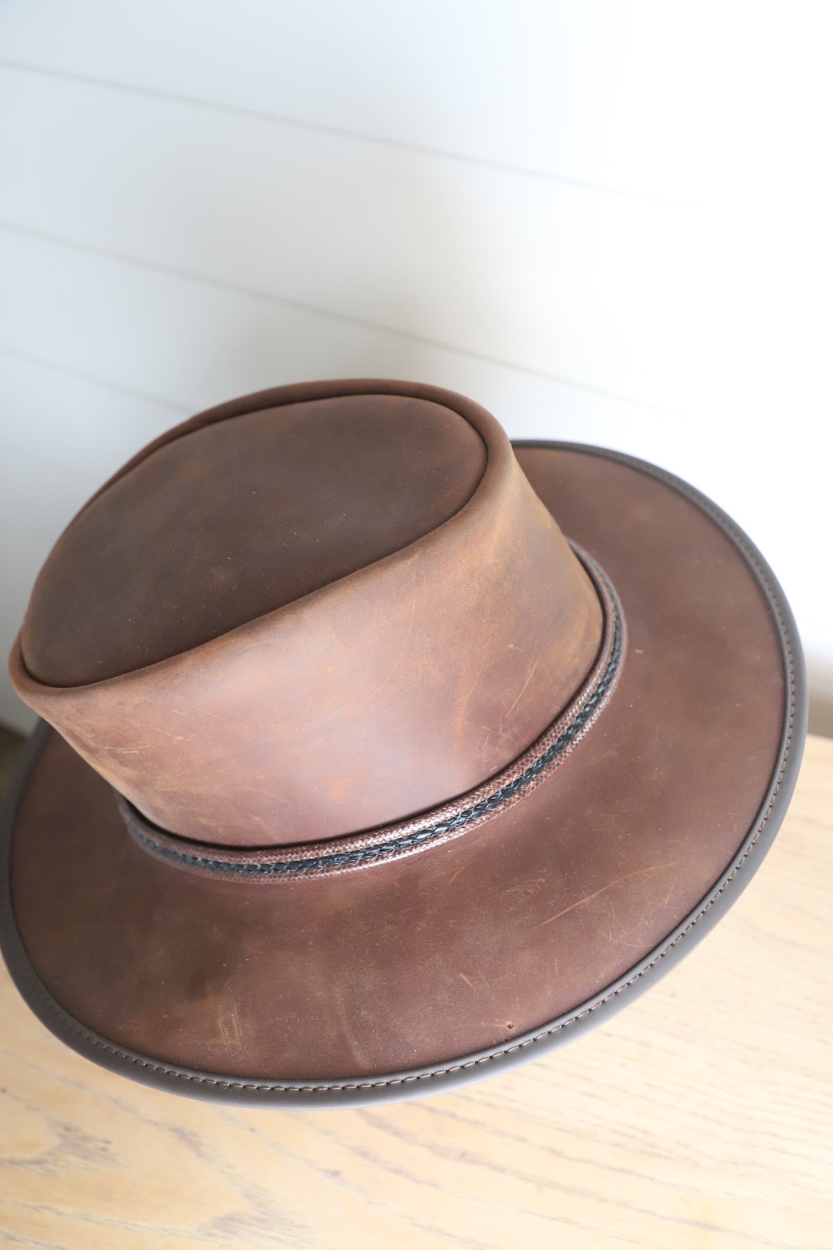 USA made leather hat size M
