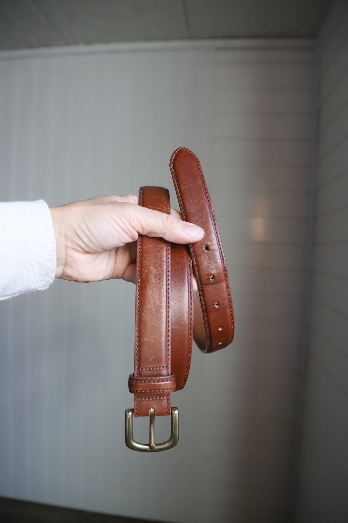 Vintage LLBean leather belt, plus size