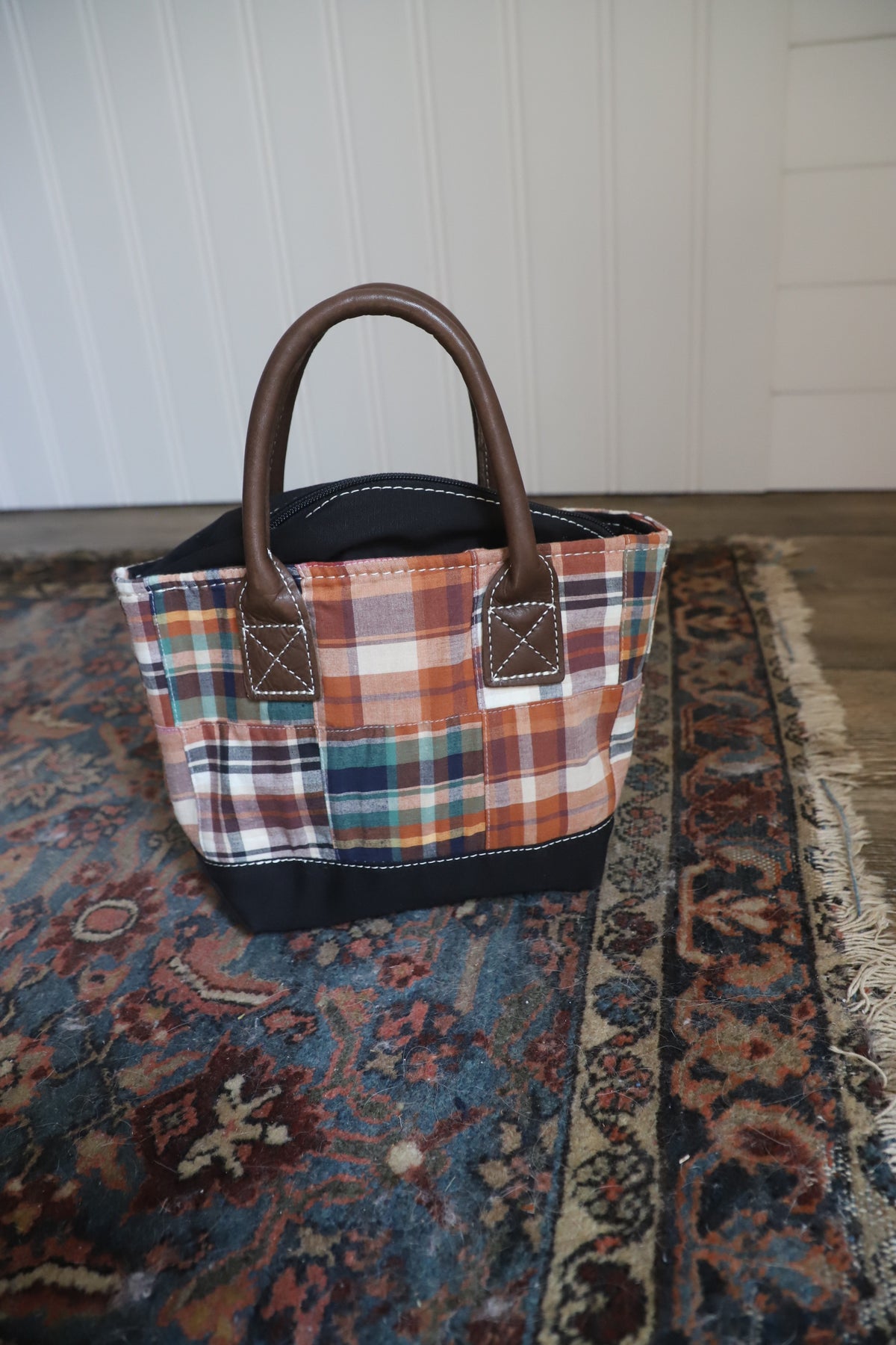 Vintage LLBean mini plaid tote