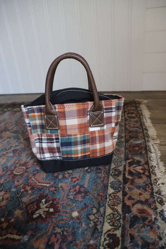 Vintage LLBean mini plaid tote