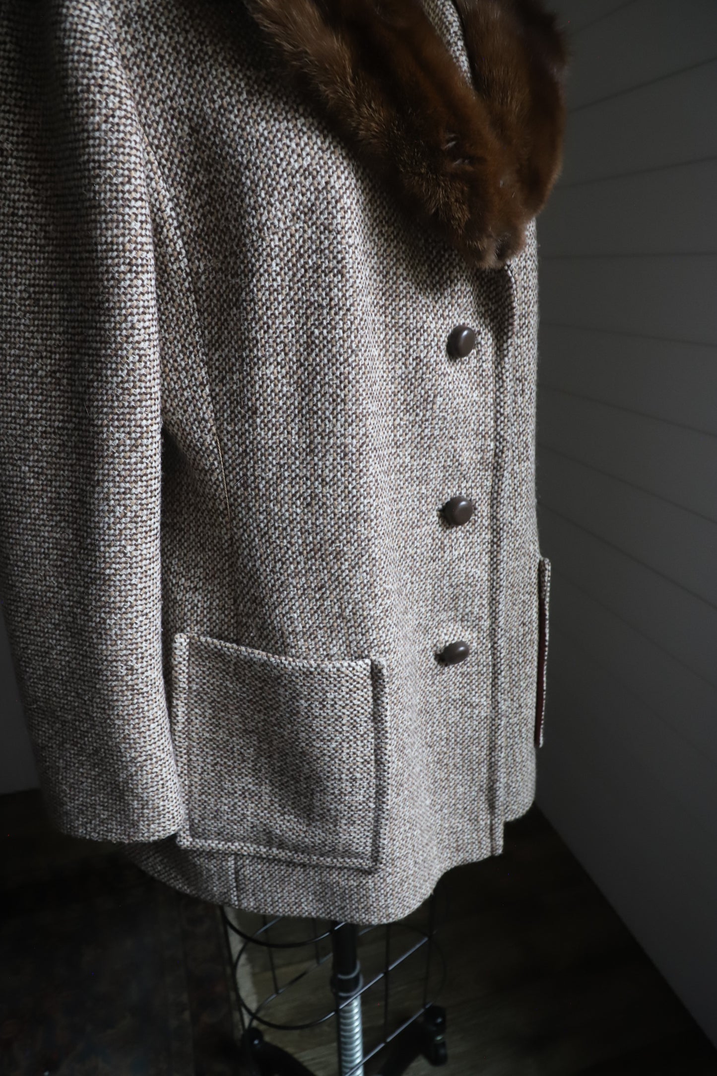 Vintage Lawson coat with real fur collar