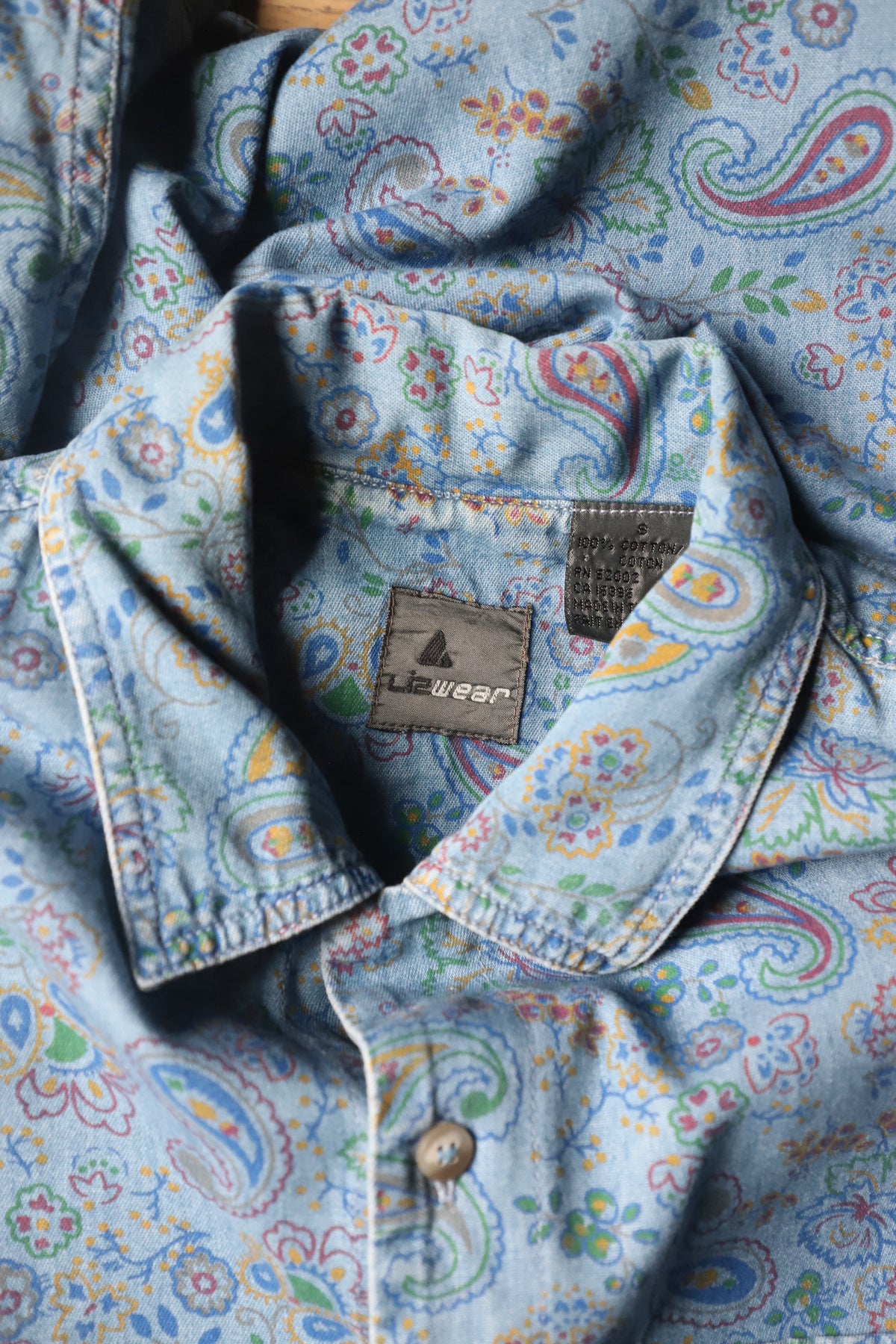 Vintage LizWear paisley chambray size S