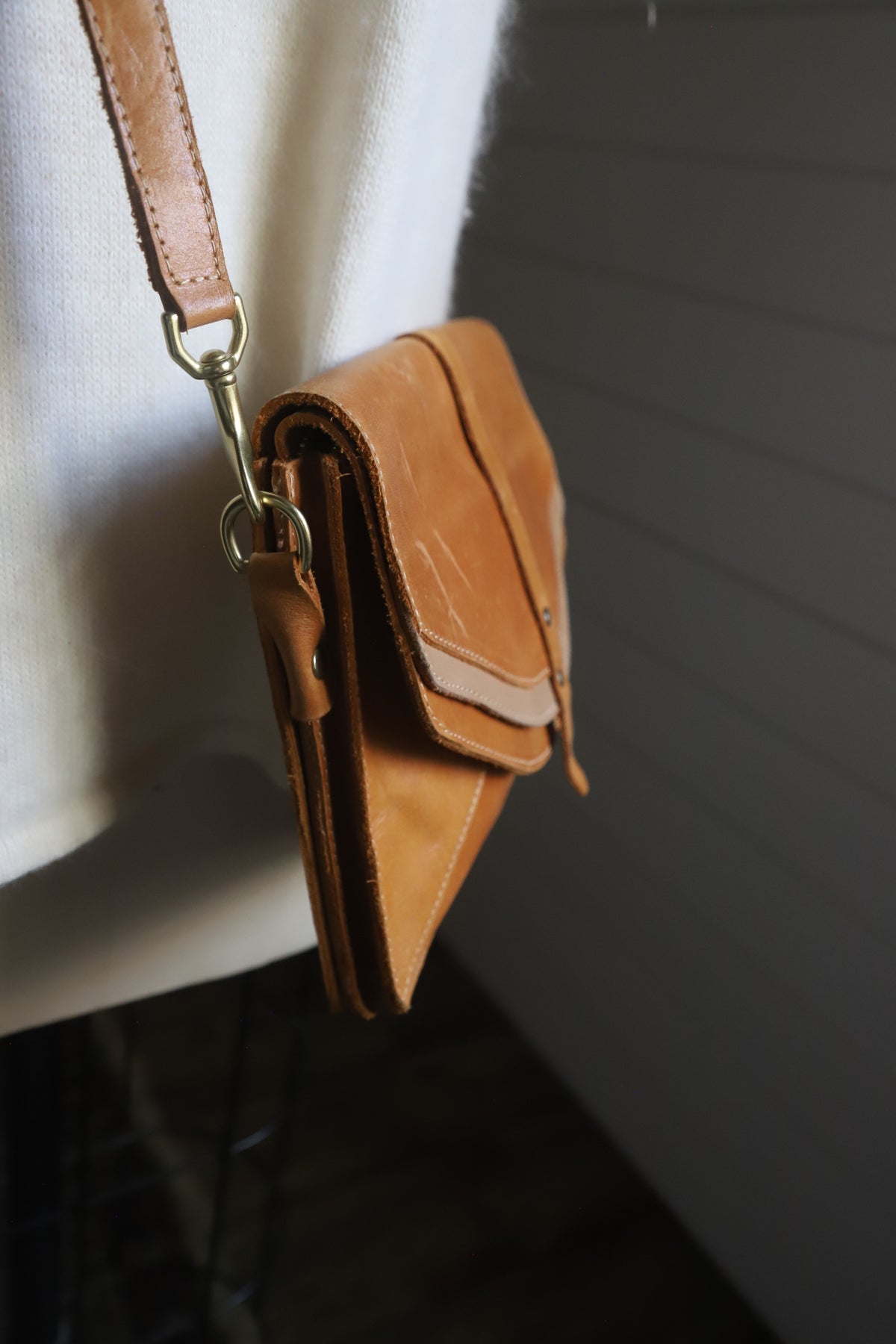 Sseko Design leather crossbody bag