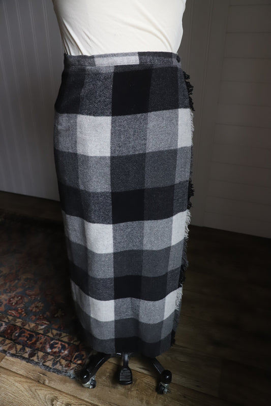 Vintage wool blend wrap skirt