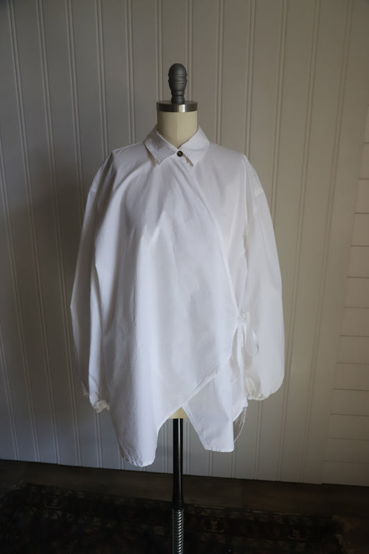 Ganni cotton wrap blouse size 42
