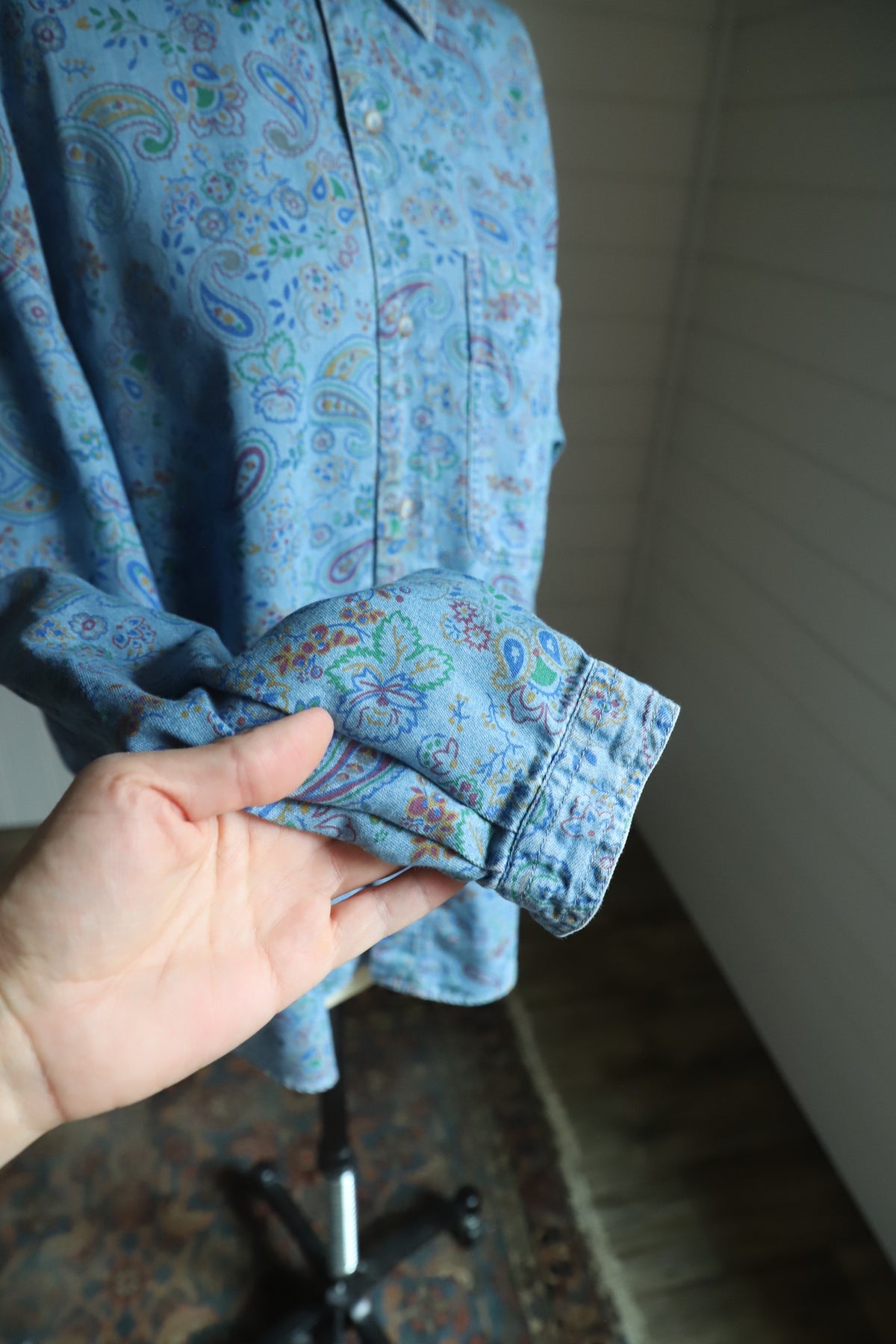 Vintage LizWear paisley chambray size S