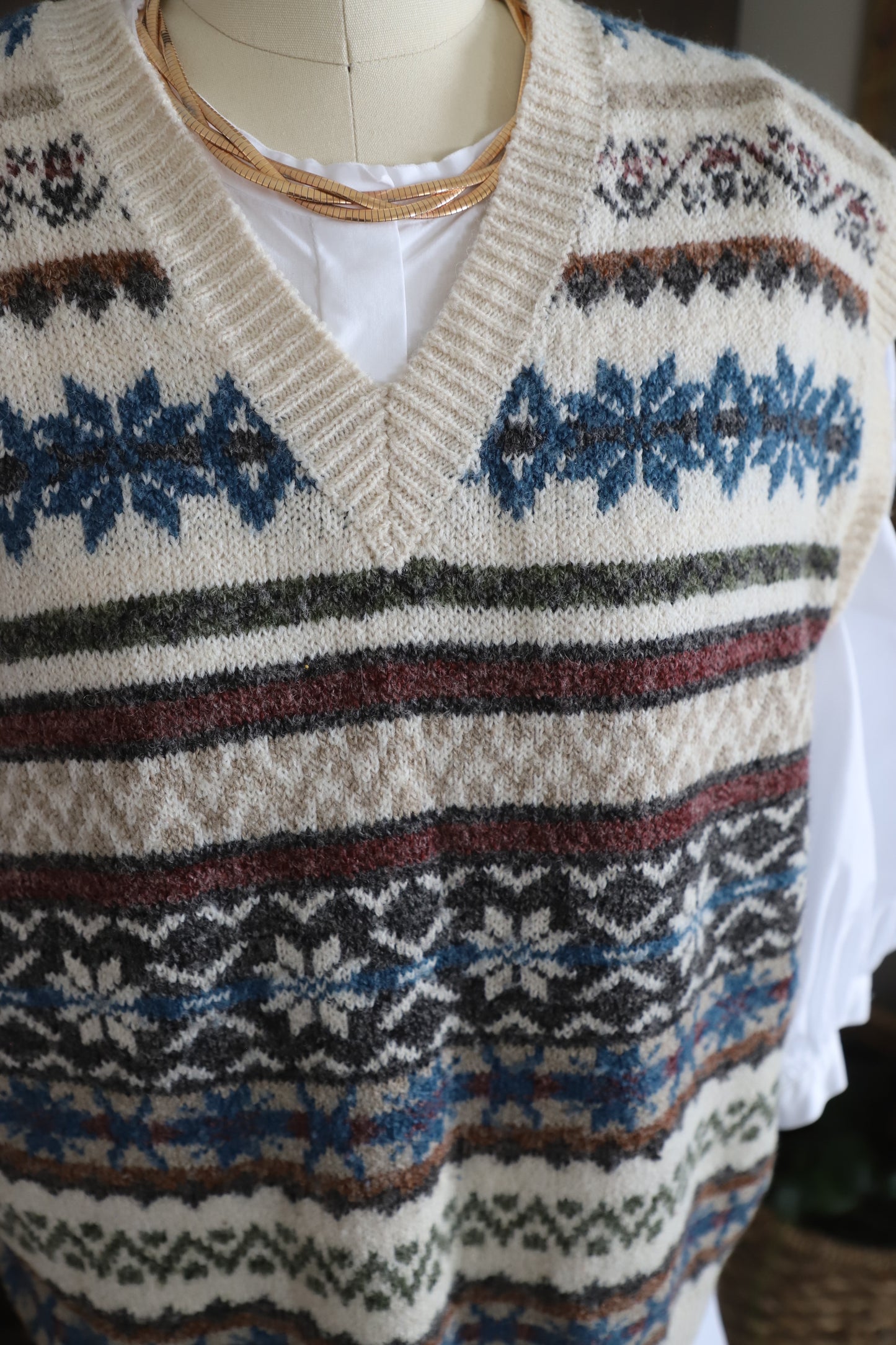 Vintage acrylic/wool blend sweater vest size L