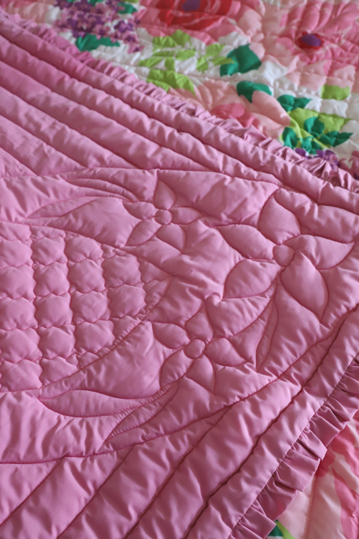Vintage 1970’s homemade, machine finished quilt (never used)