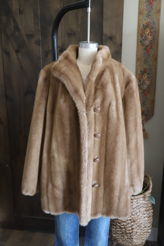 Vintage Faux fur coat, L/XL