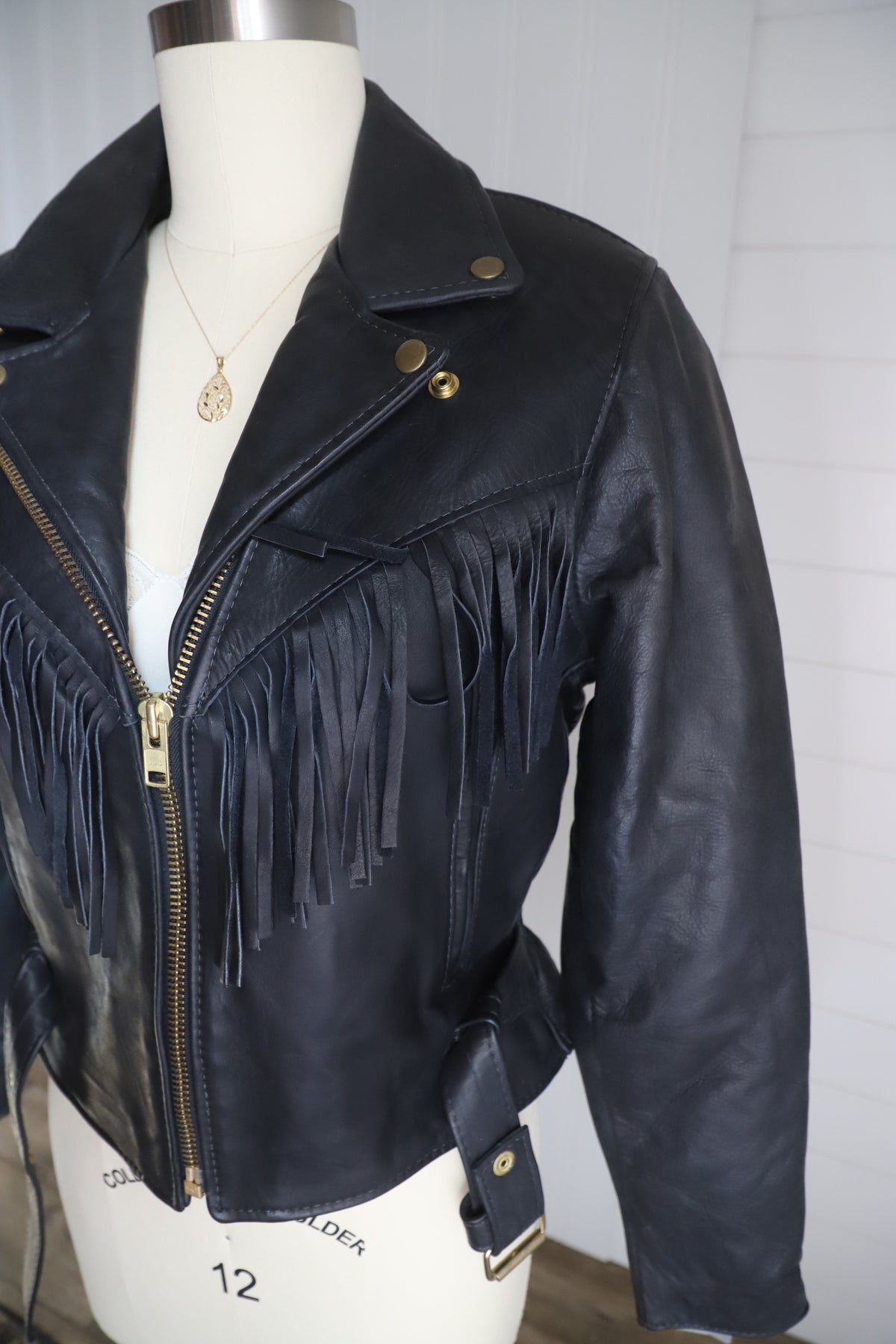 Vintage deadstock USA made leather jacket size 12
