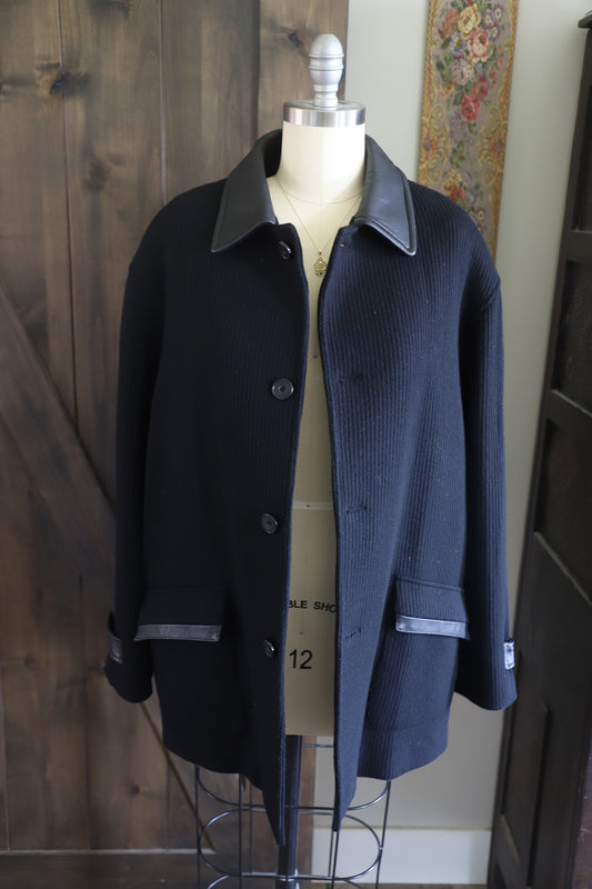 Givenchy wool and leather jacket, XXL