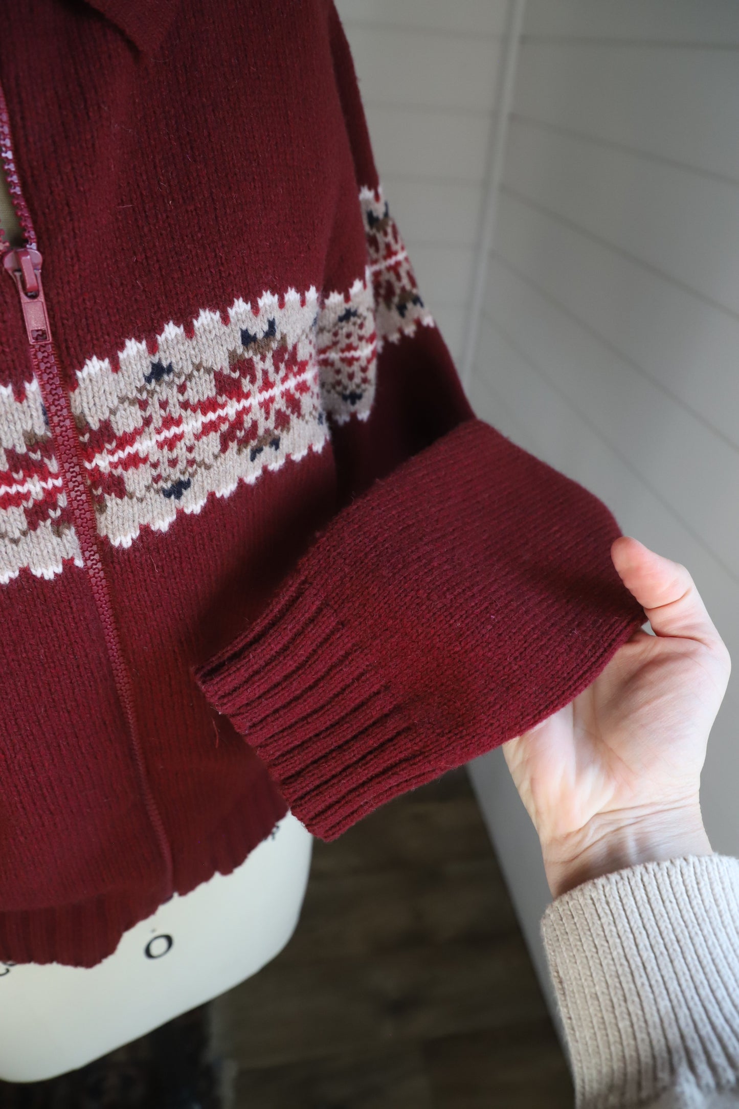 Brandy Melville Paola zip cardigan (wool blend)