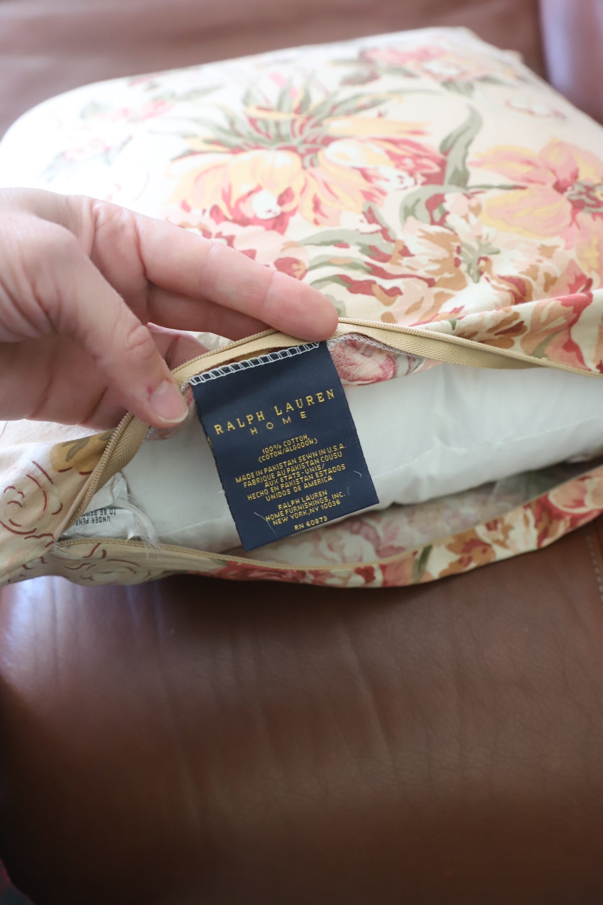 Ralph Lauren floral pillow cover