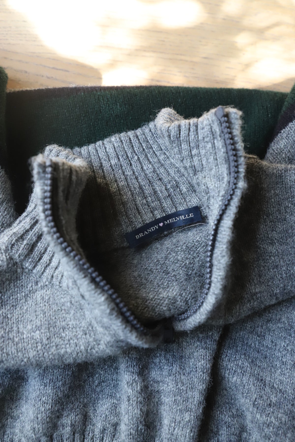 British Wool Brandy Melville quarter zip sweater