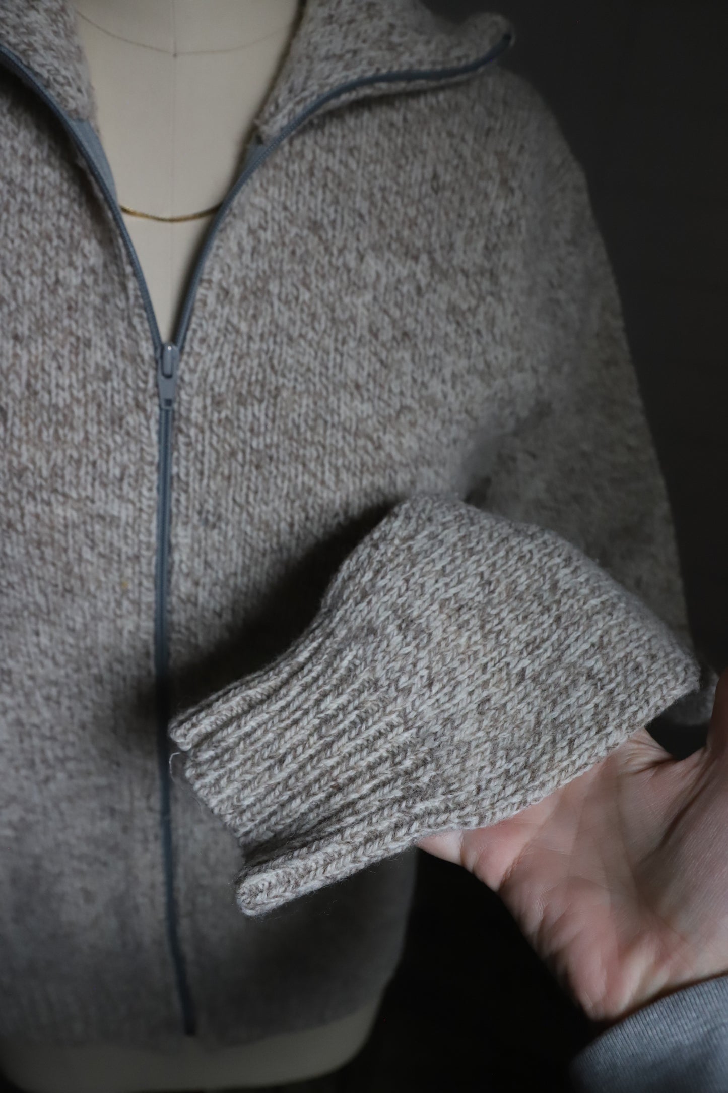 Vintage LLBean wool blend zip up sweater